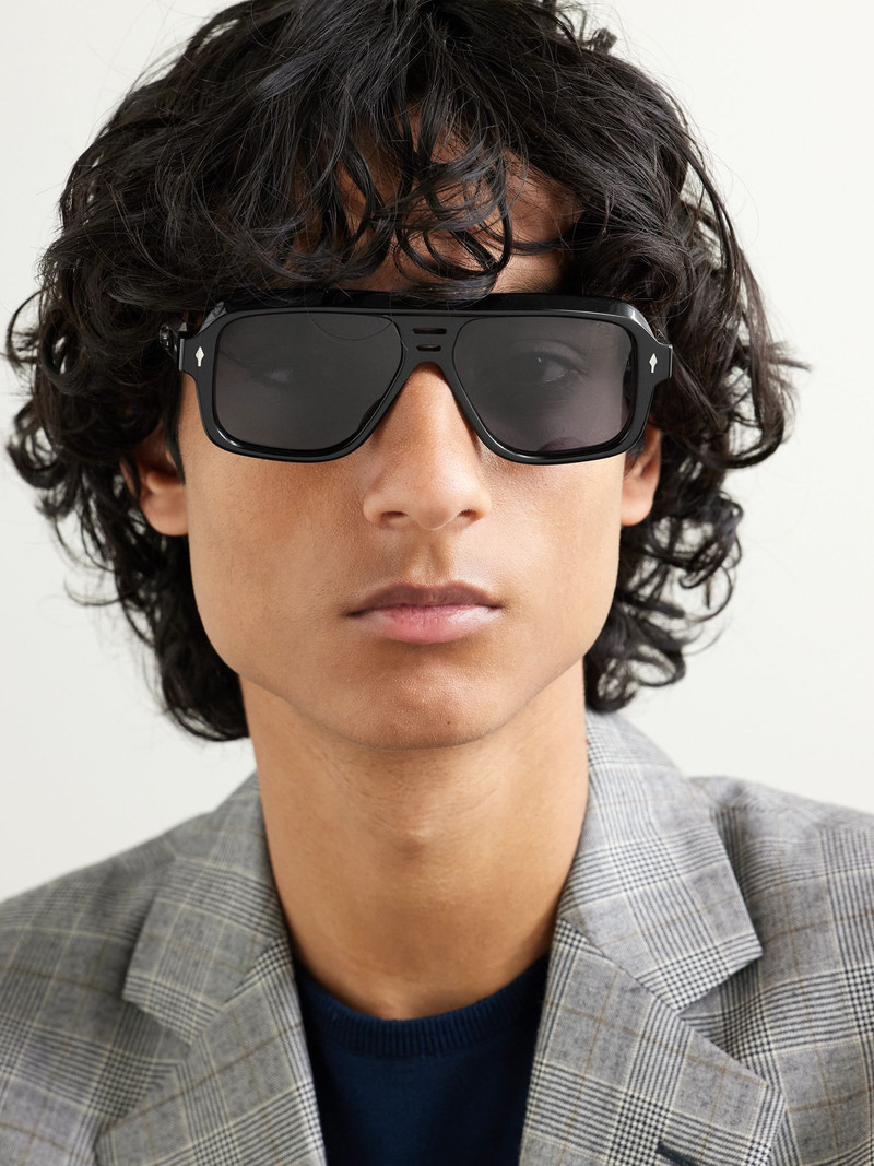 JACQUES MARIE MAGE Glenn Gould Fugue Aviator-Style Acetate and Silver-Tone Sunglasses Black outlook