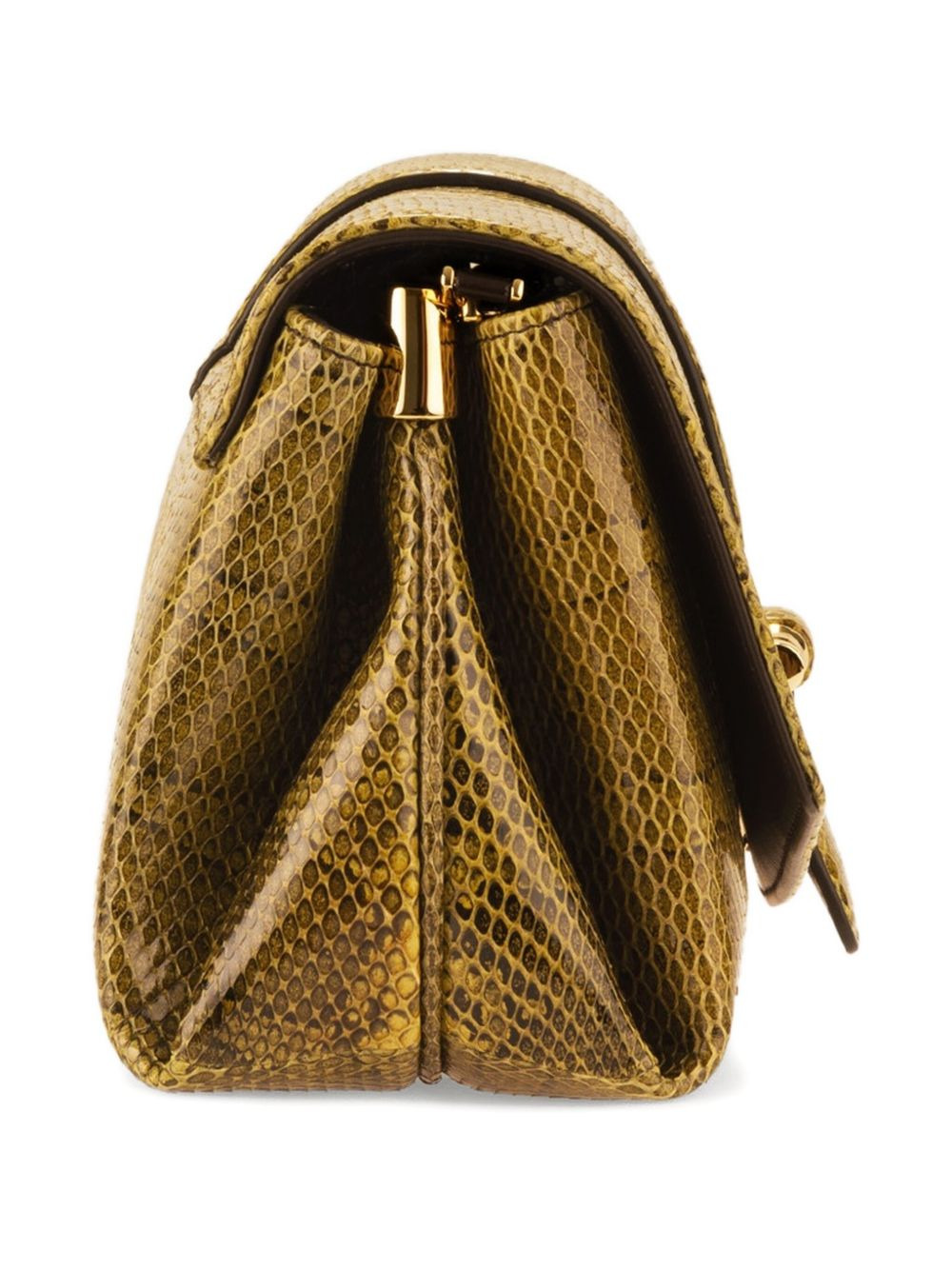 small gancini clasp snakeskin cross body bag - 3