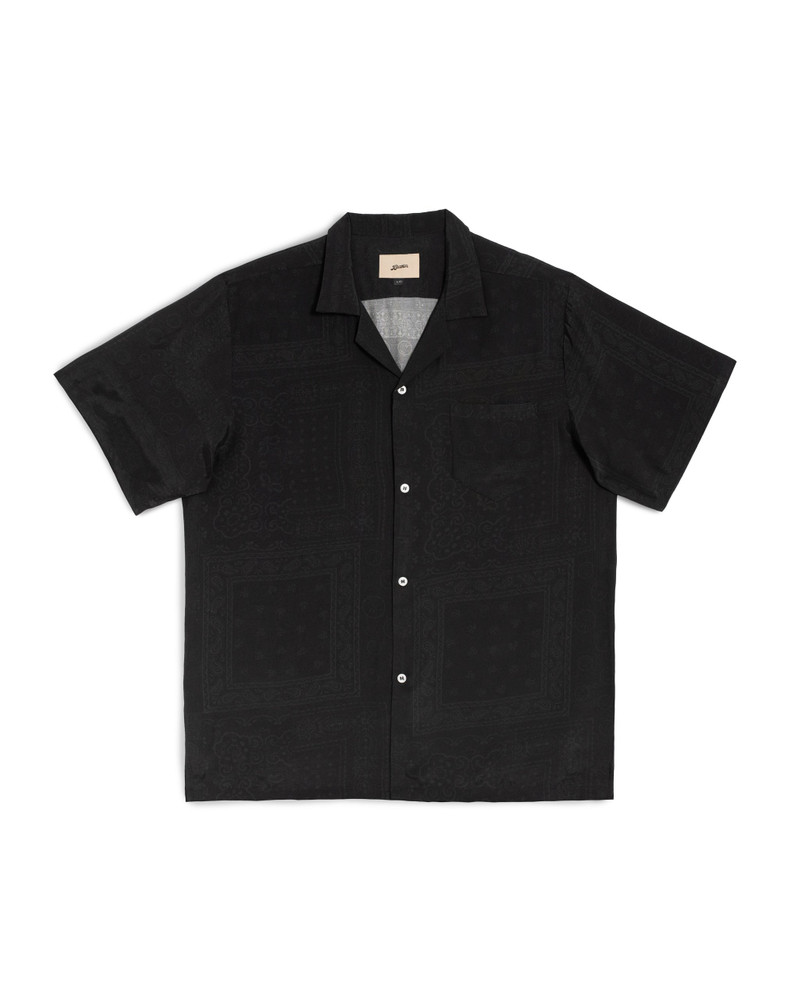Black Tonal Bandana Camp Shirt 1