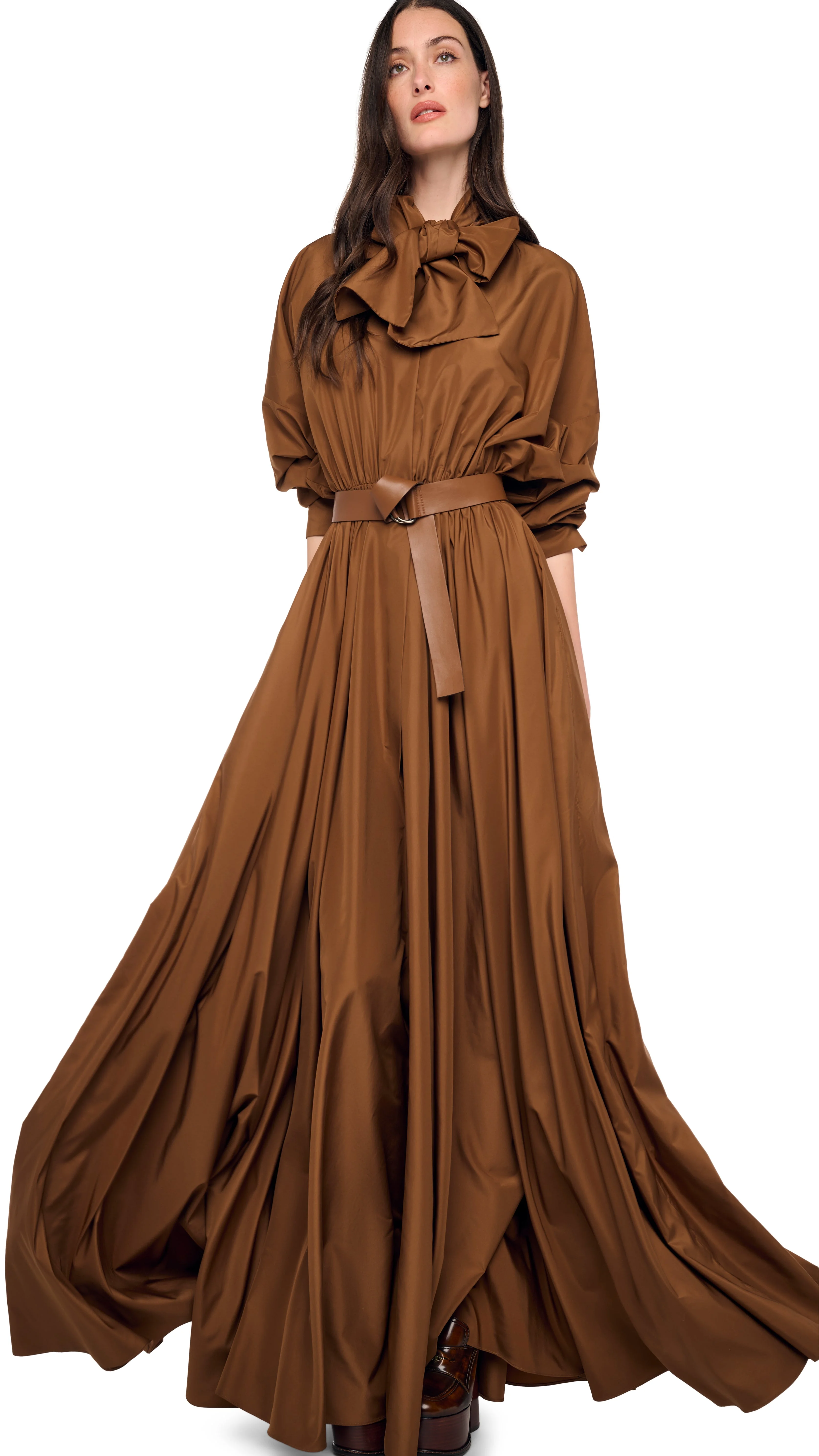 OVERSIZED NK FLARED GOWN W/ BOW - 1