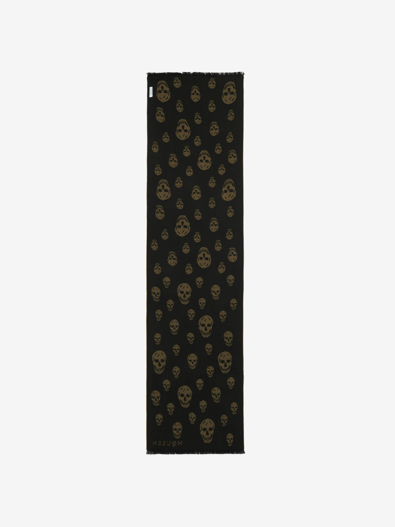 Skull Wool Jacquard Scarf 3