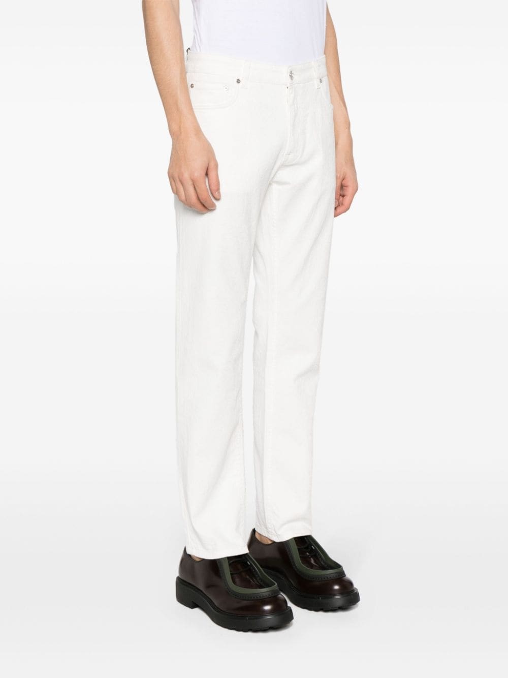 paisley-jacquard straight-leg jeans - 3