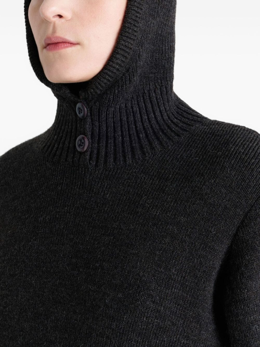 buttoned hooded sweater - 4