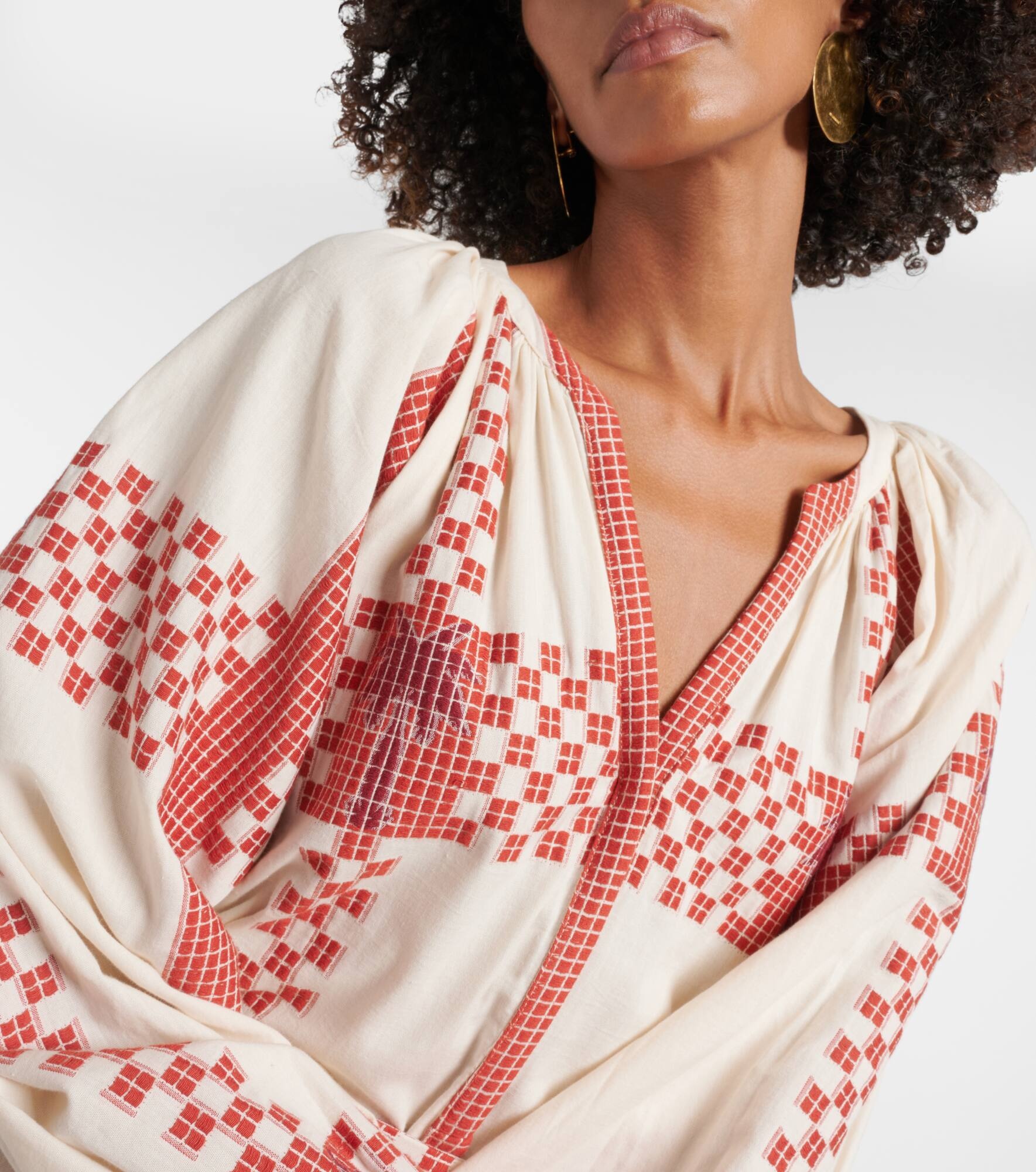 Printed cotton midi dress - 4