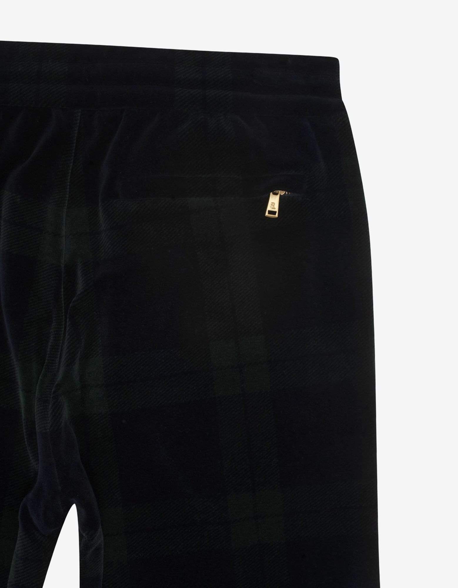 Ralph Lauren Purple Label Tartan Print Velvet Track Pants - 3