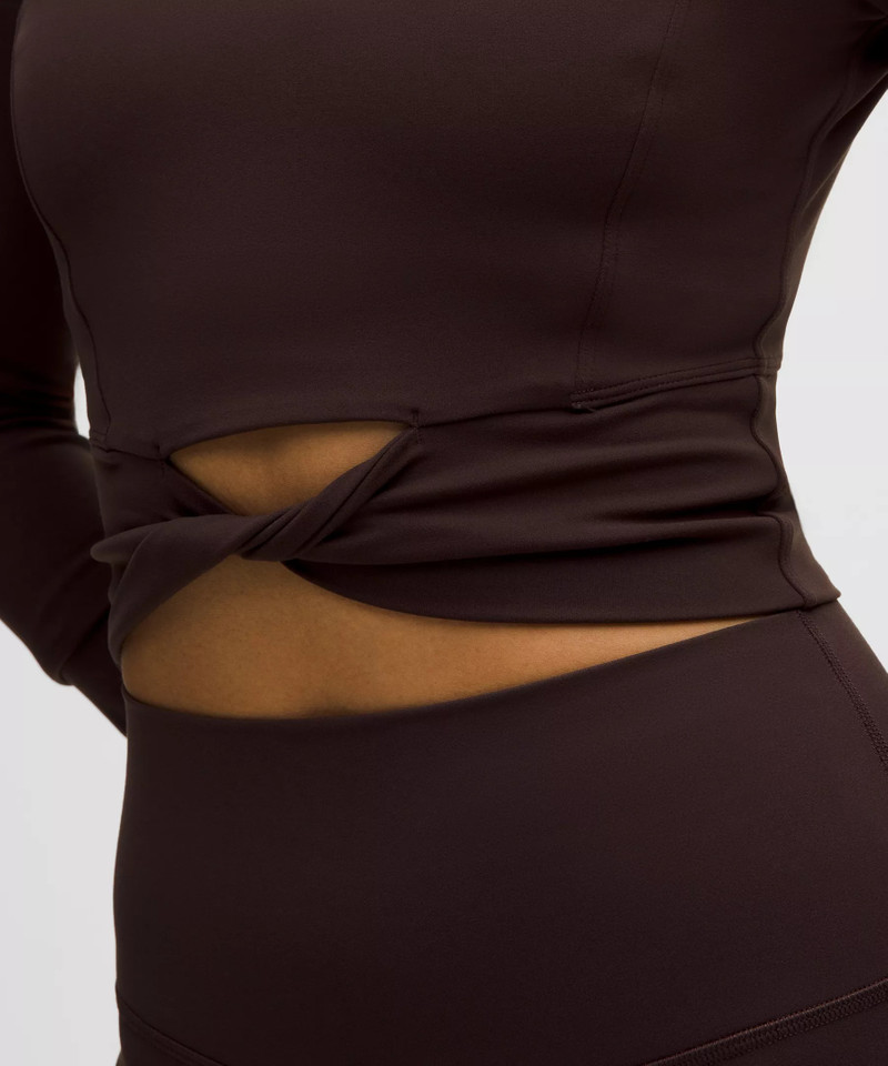 Cropped Nulu Twist-Hem Long-Sleeve Shirt 5