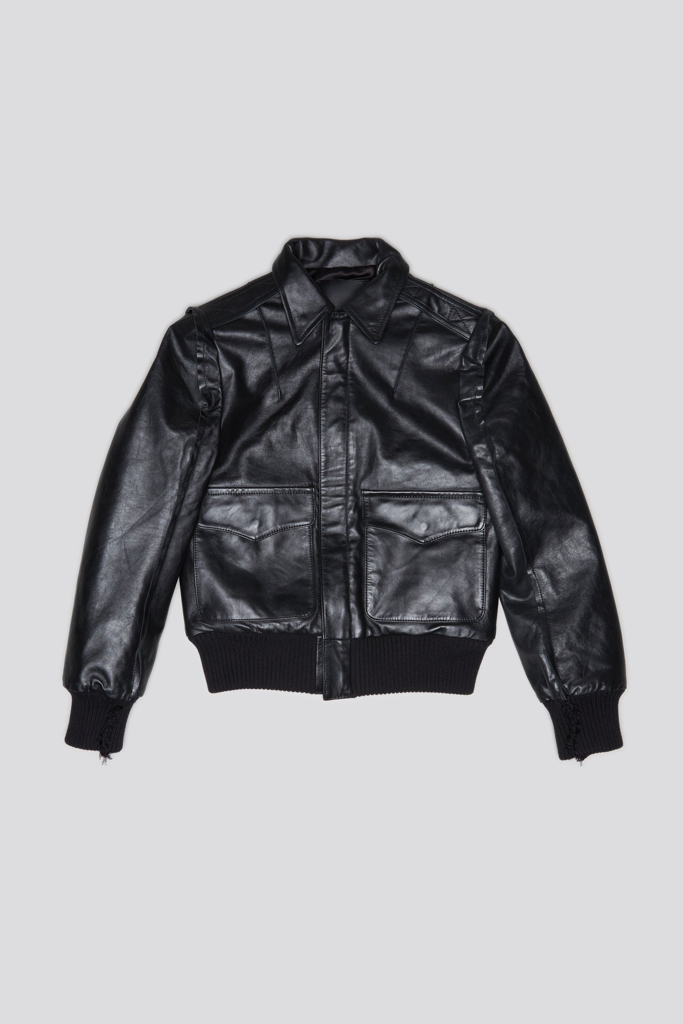 FLAT SLEEVE BOMBER - BLACK - 1
