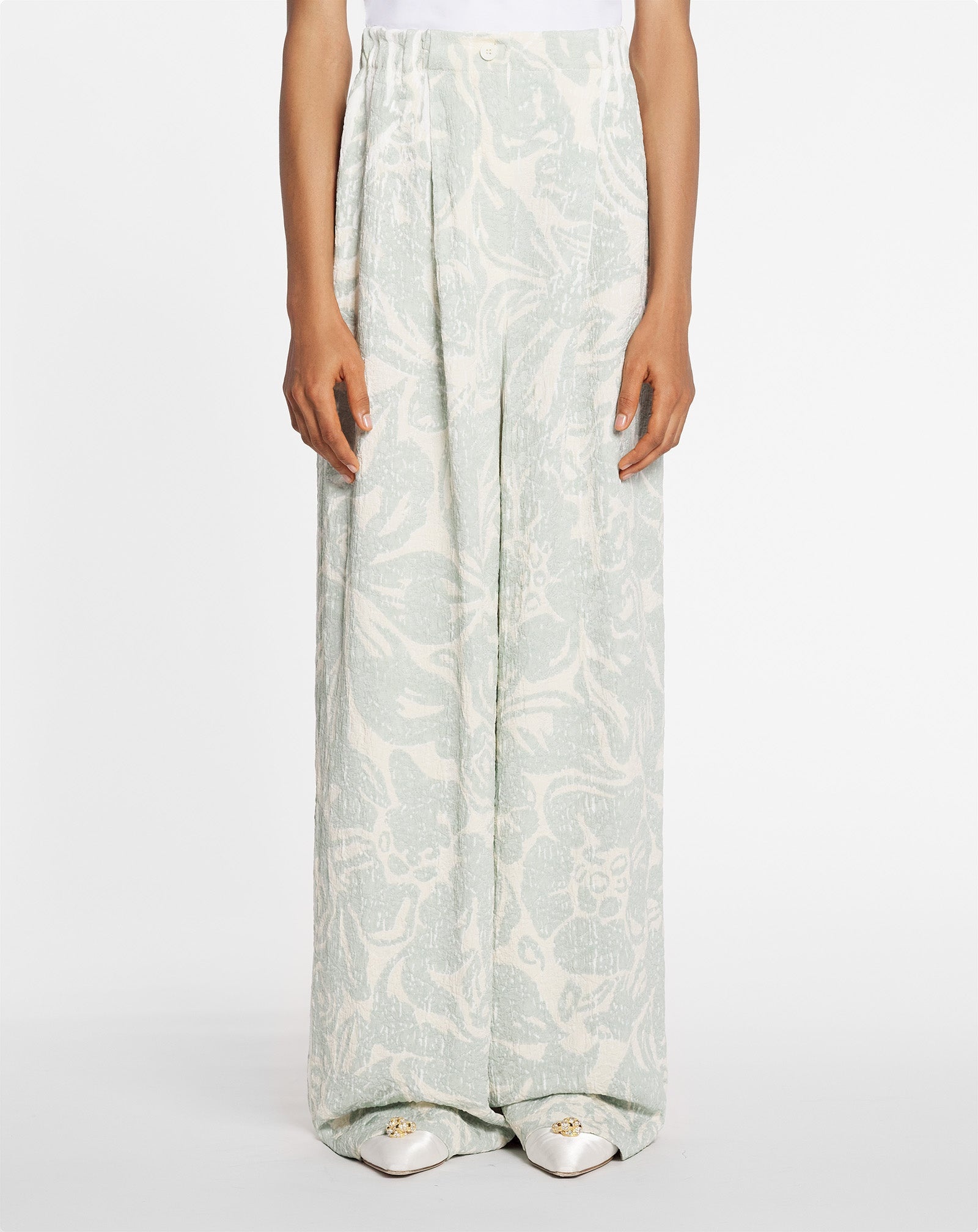 PRINTED WIDE LEG PANT - 3