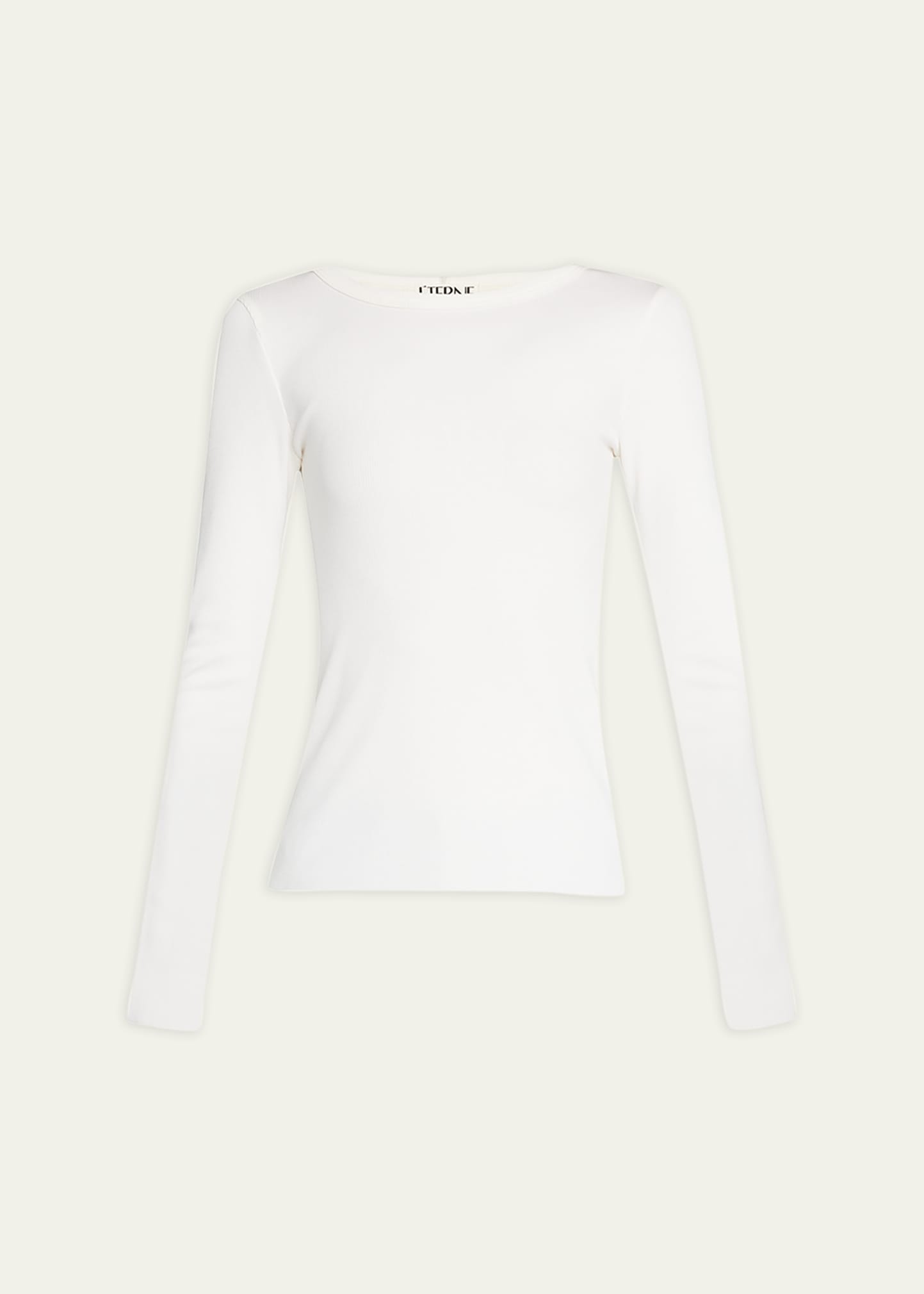 Long-Sleeve Fitted Crewneck Top - 1