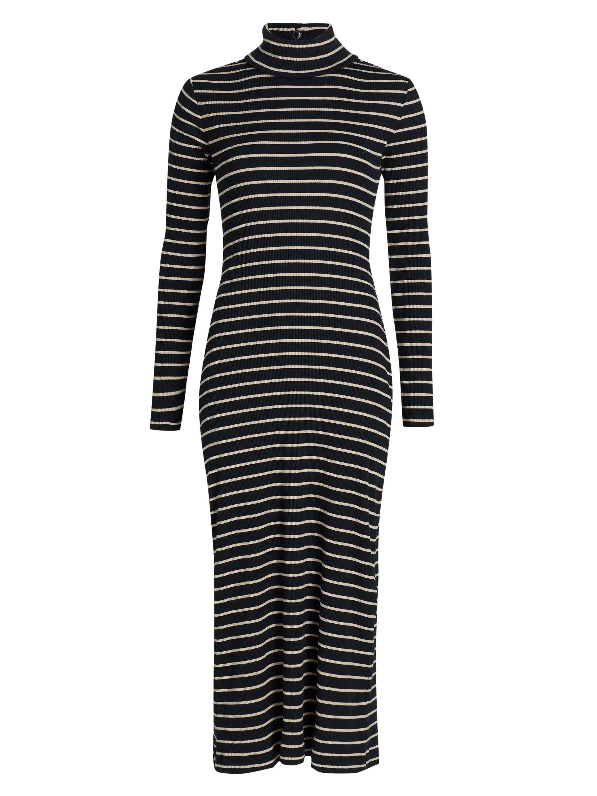 Women's Frances Striped Turtleneck Midi-Dress - Black Mushroom - 1