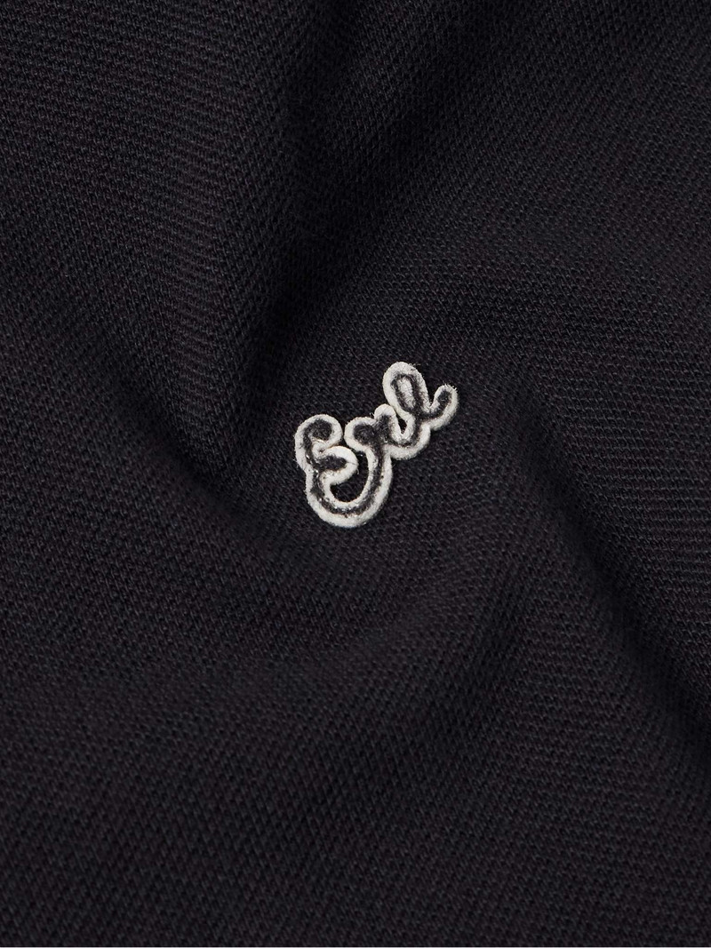 Layered Striped Jersey-Trimmed Cotton-Piqué Polo Shirt 4