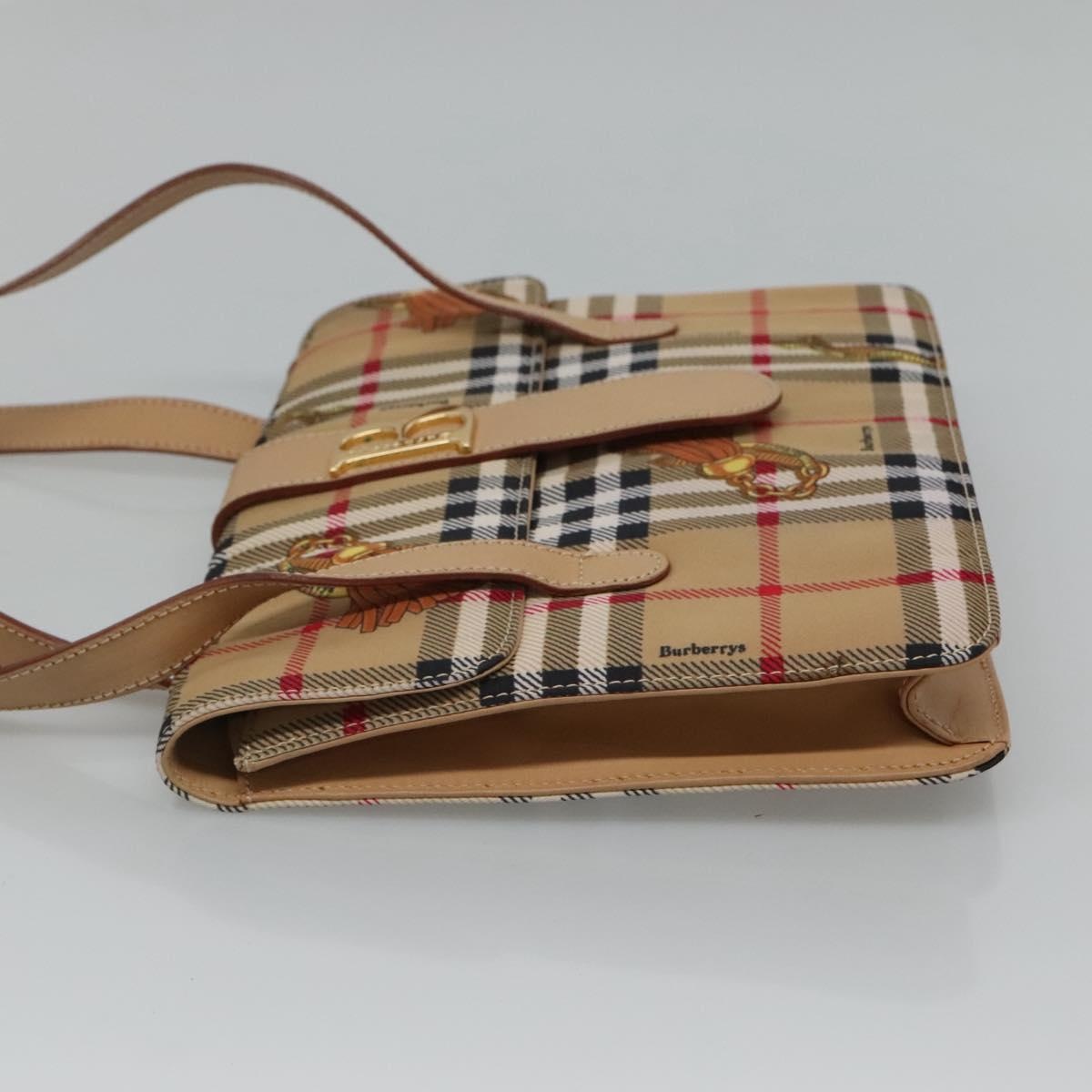 Burberry Nova Check Shoulder Bag Nylon Beige Gold - 3