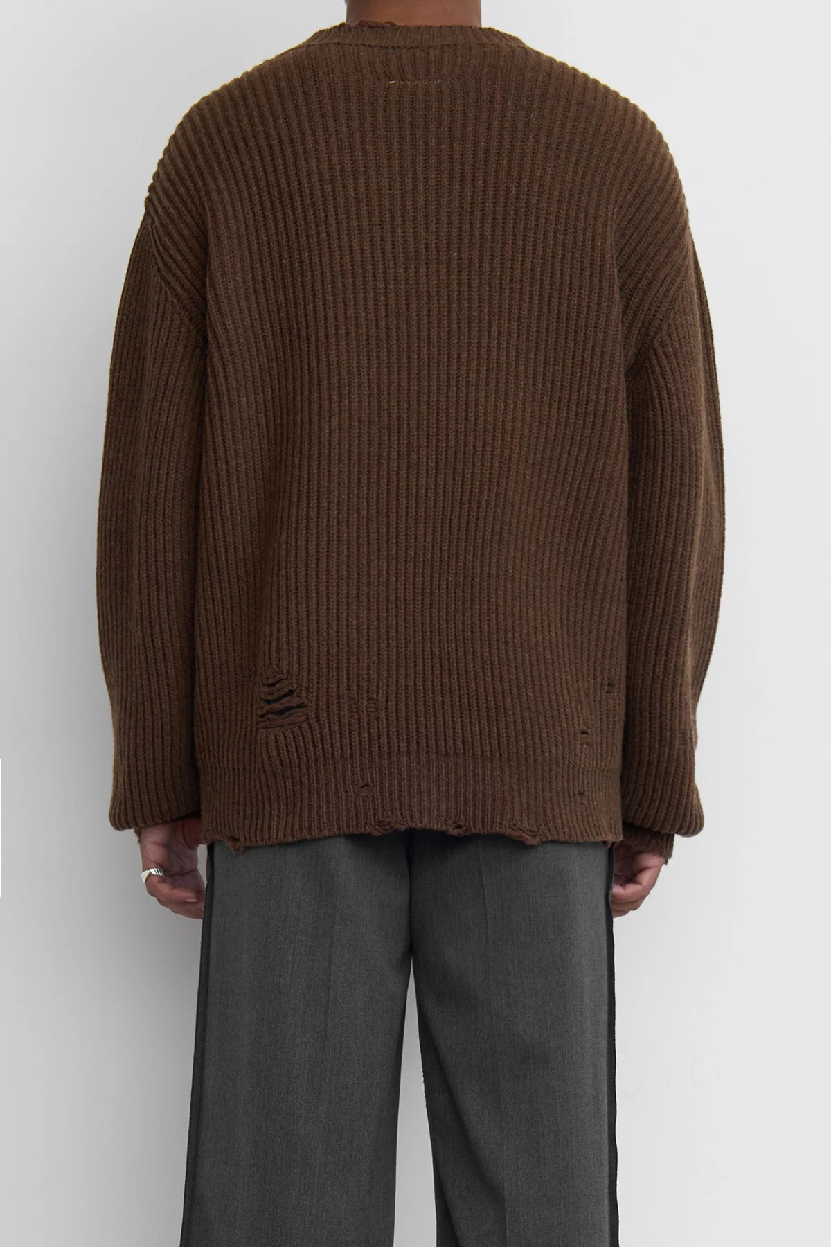 MM6 V-Neck Sweater Brown Melange - 6