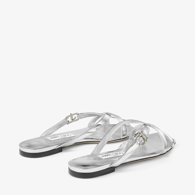 JIMMY CHOO Jess Flat
Silver Liquid Metal Leather Flat Sandals outlook