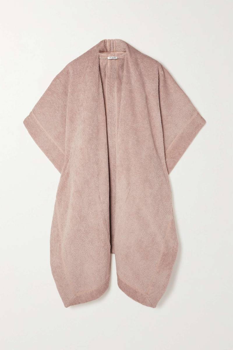 Hooded cotton-terry coverup 1