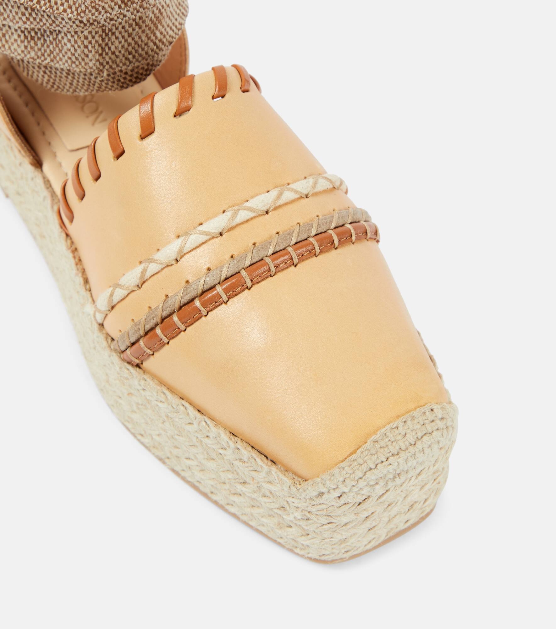 Leather platform espadrilles - 6
