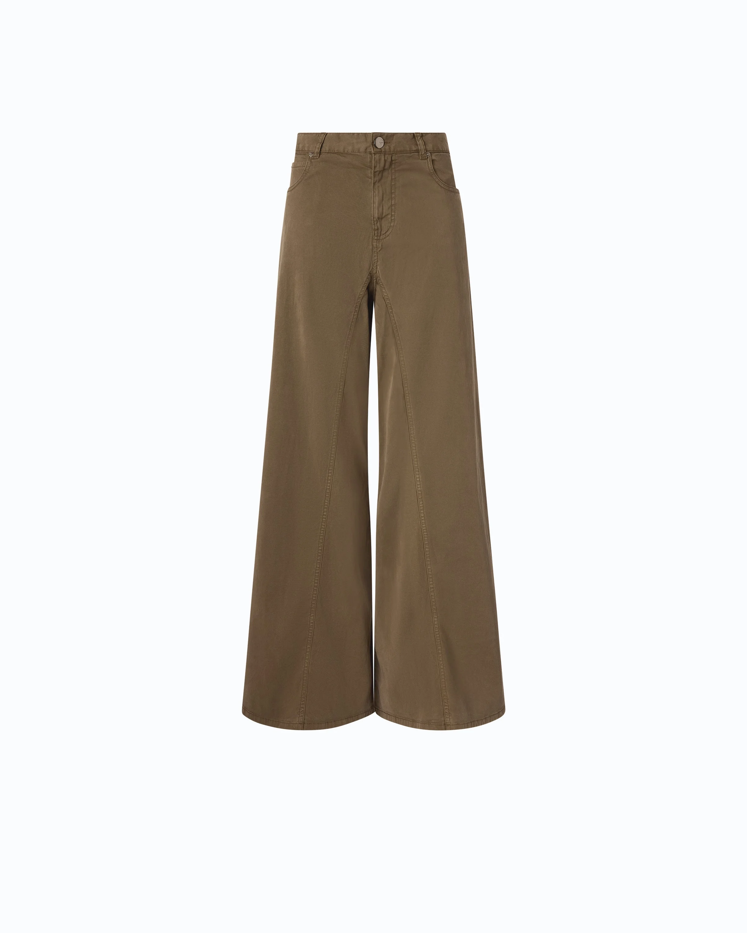 FLARED GABARDINE JEANS WITH SUPER WIDE LEG - 1