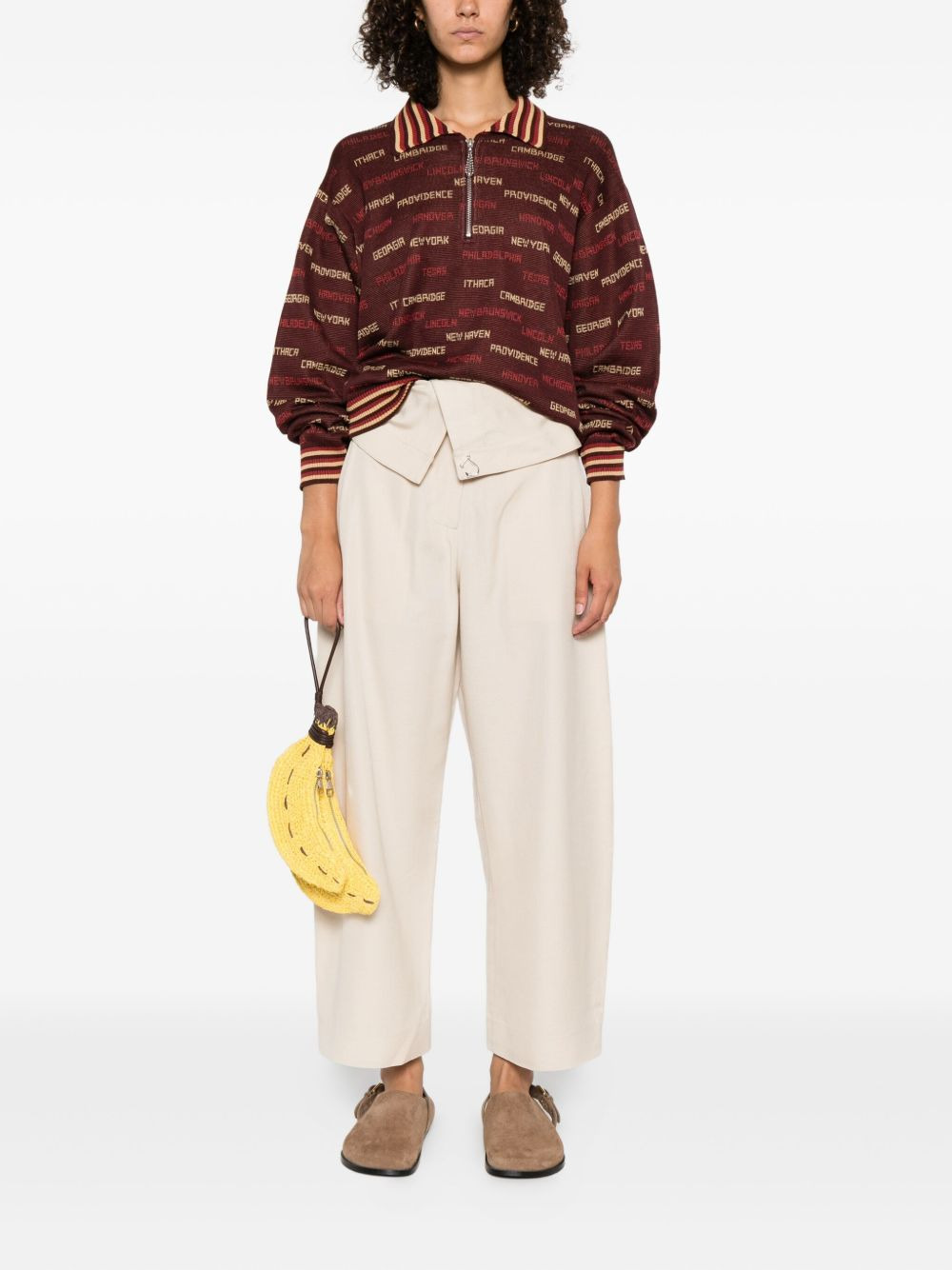 fold-over wide-leg trousers - 2