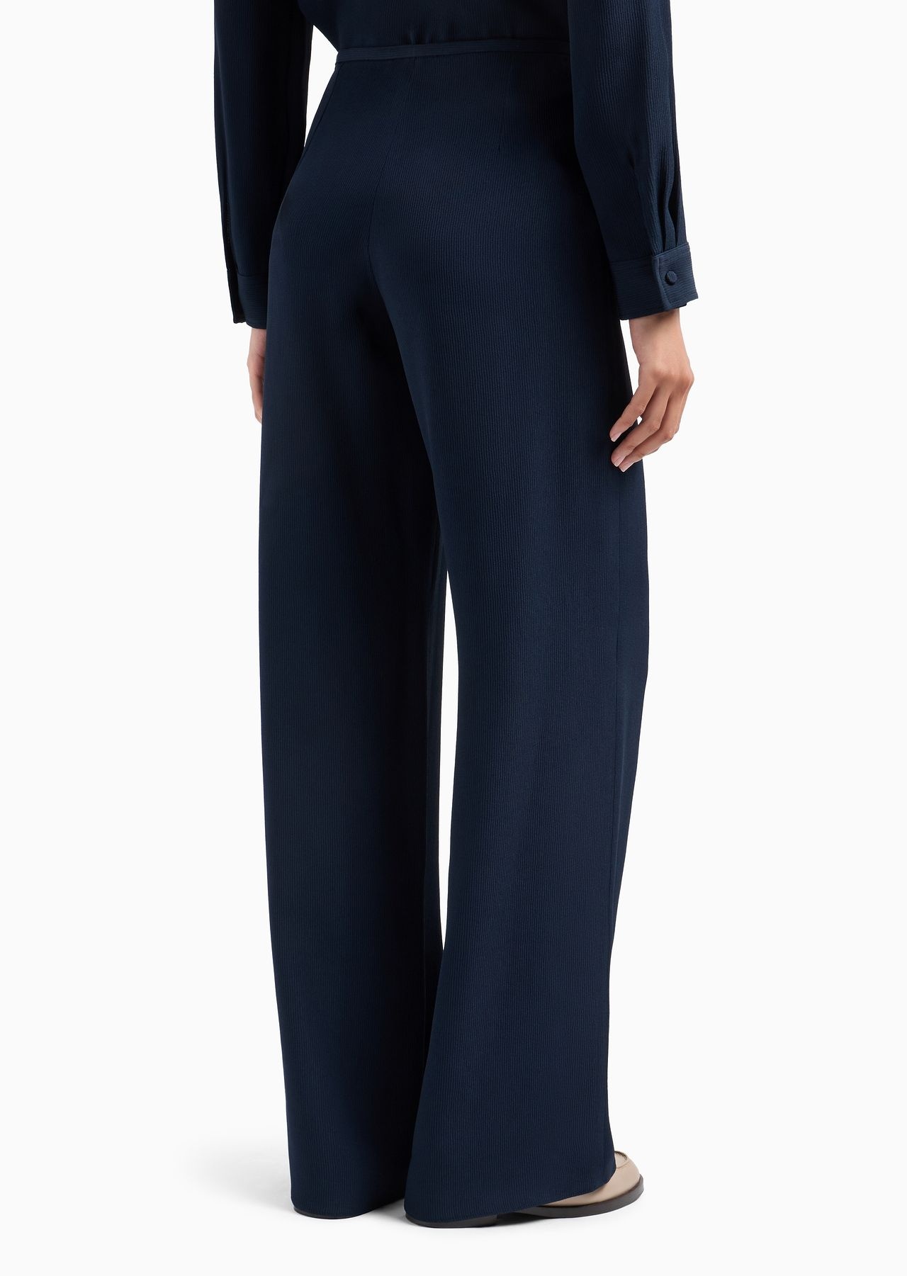 Icon canneté cady palazzo trousers with small pocket - 3