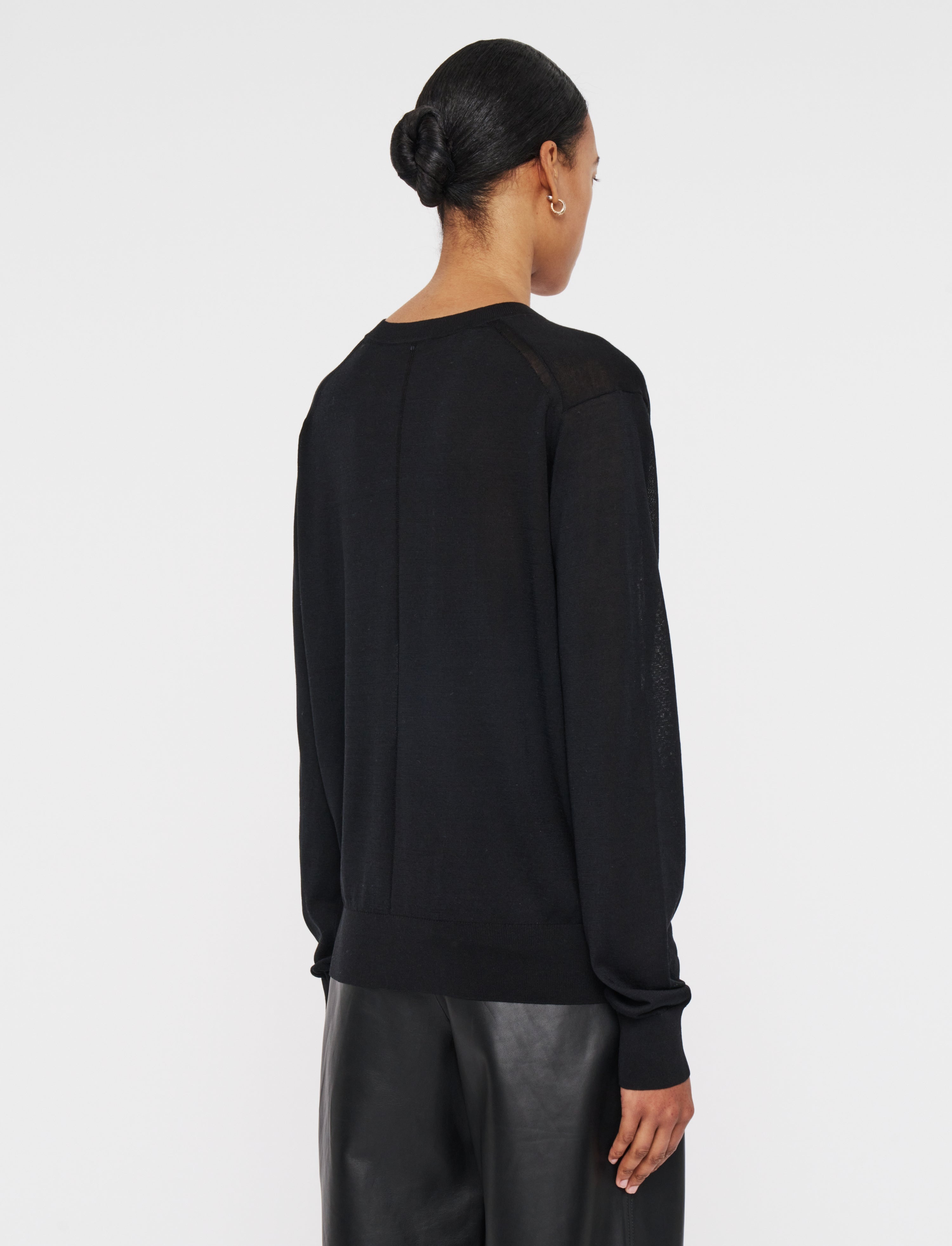 Superfine Cotton Silk V Neck Jumper - 4