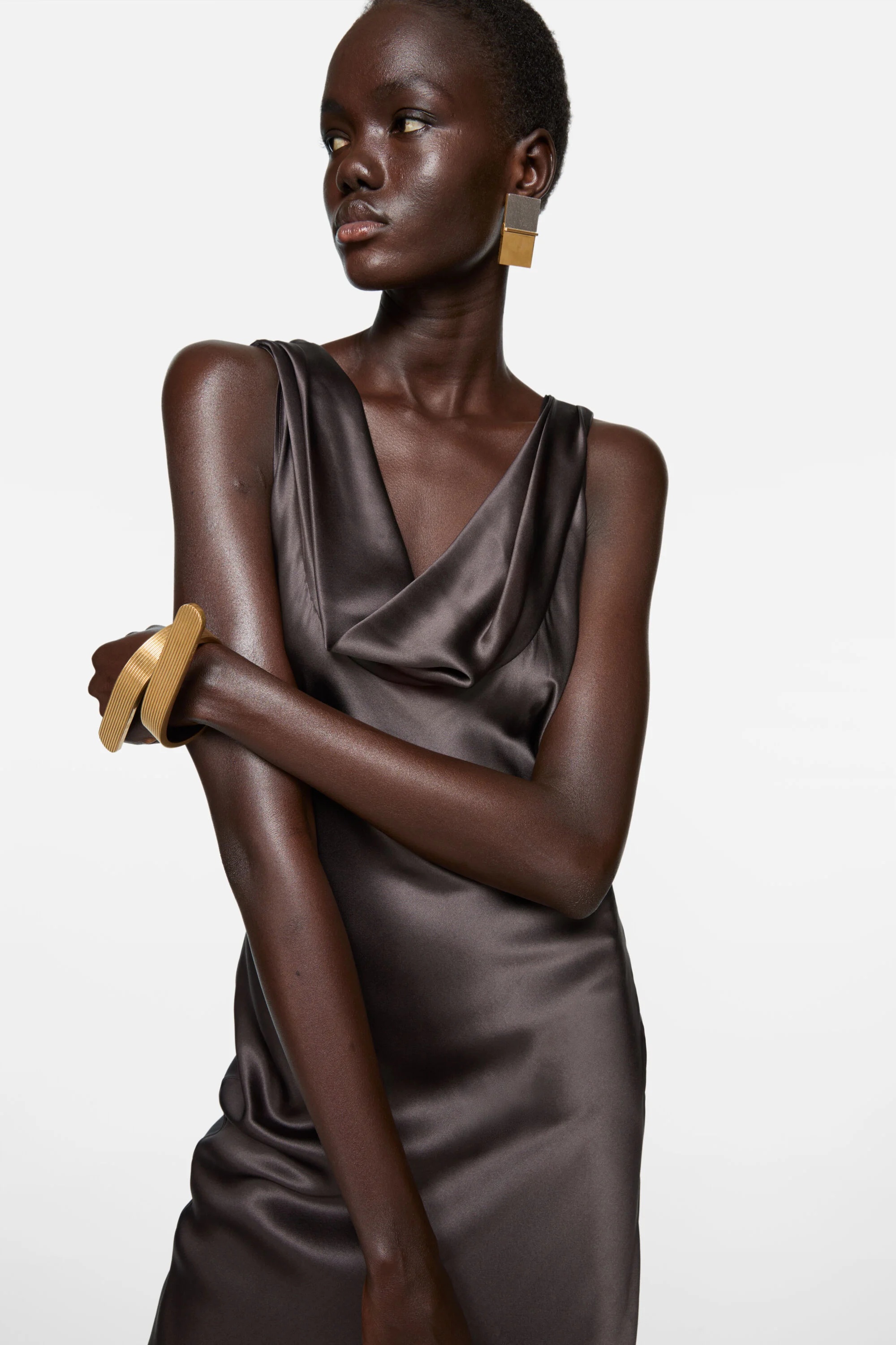 Satin dress - Graphite grey - 4