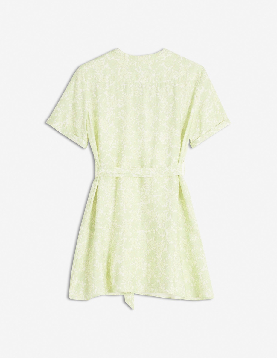SHORT SLEEVE GODET MINI DRESS - 5