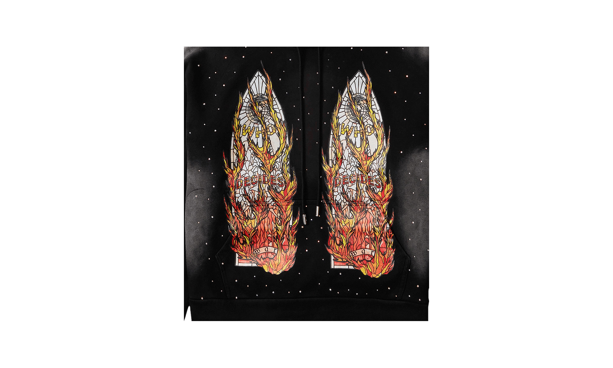 Flames Glass Hoodie "Coal" - 2