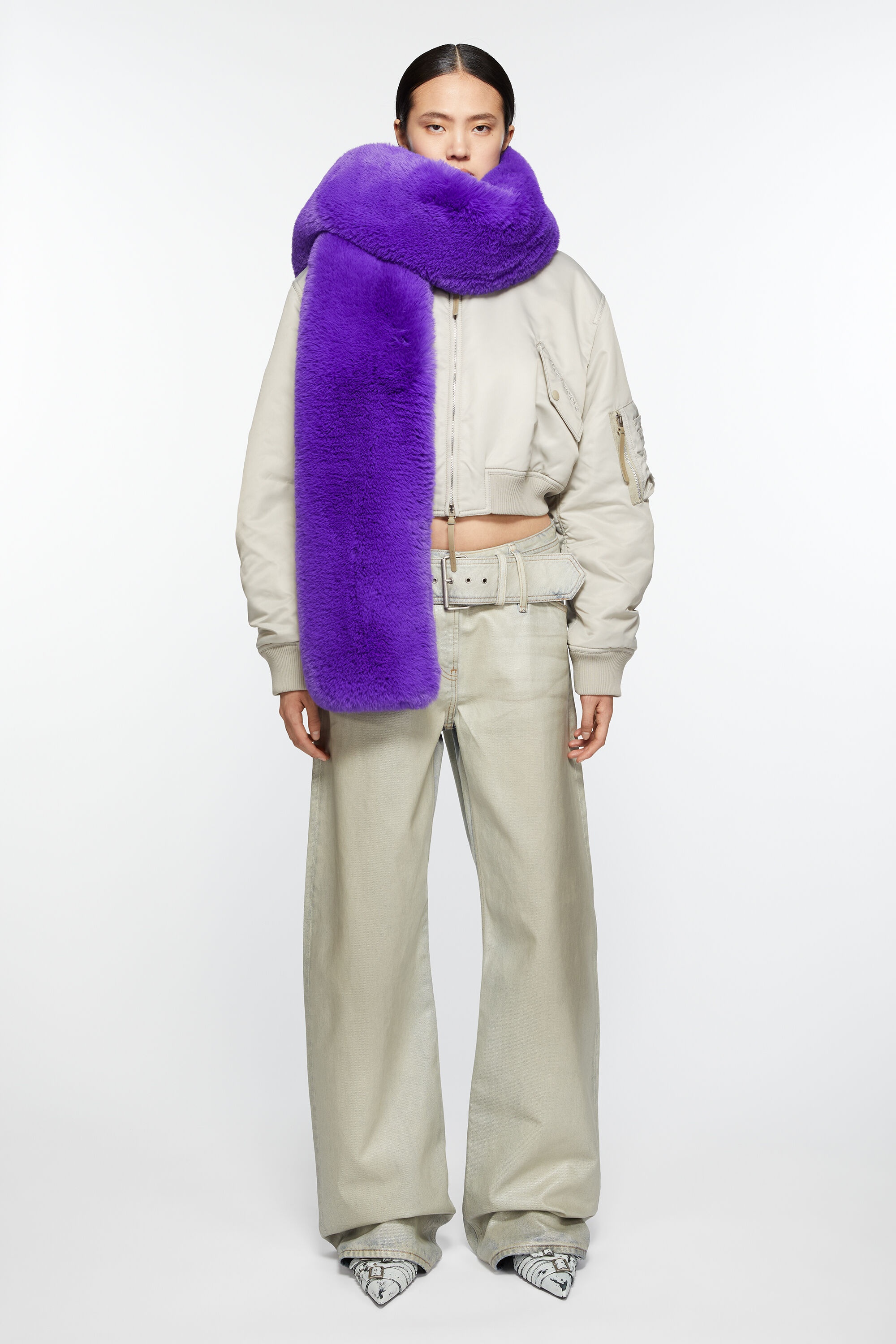 Furry scarf - Purple - 2