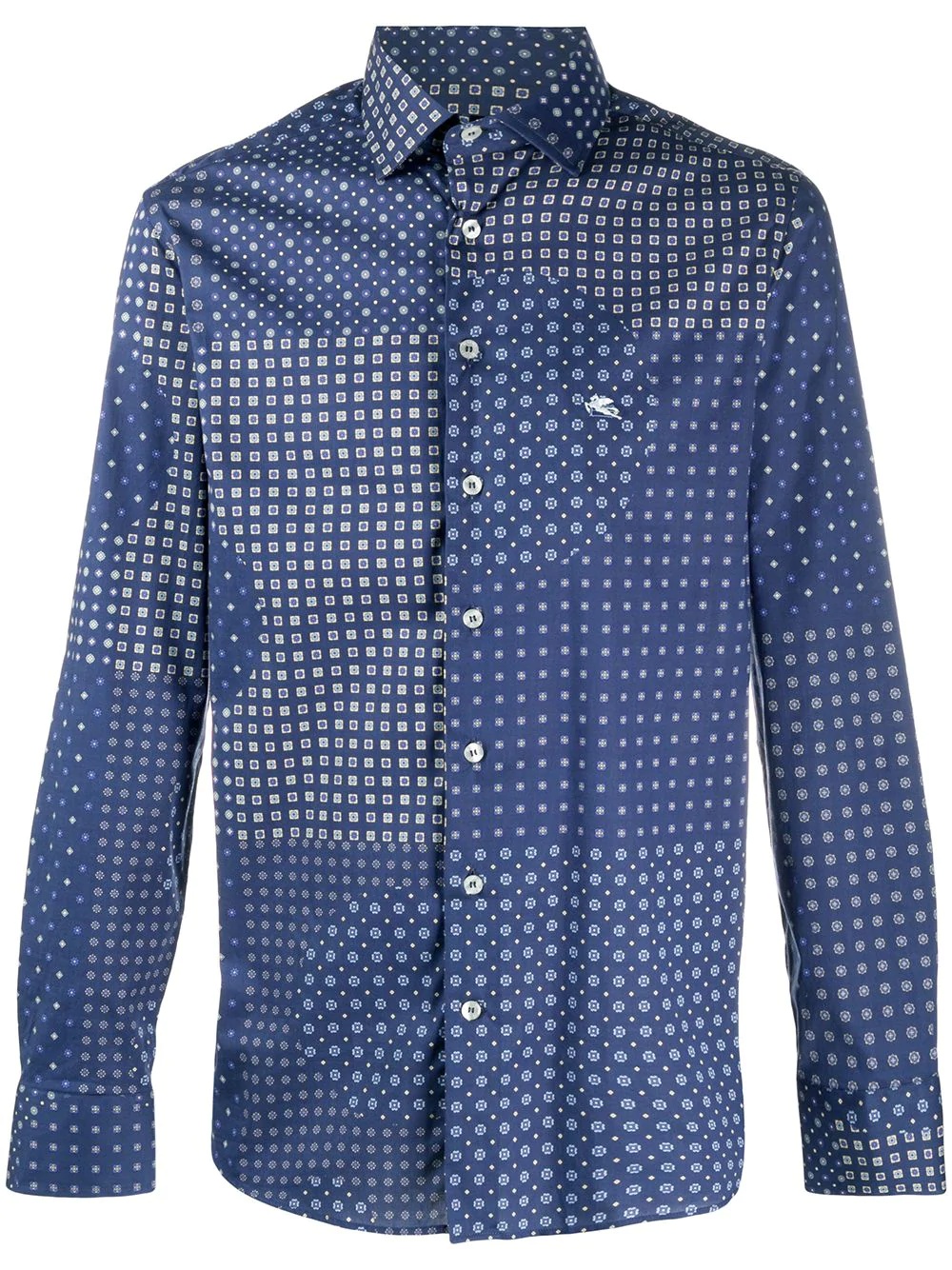 panelled button-up shirt - 1