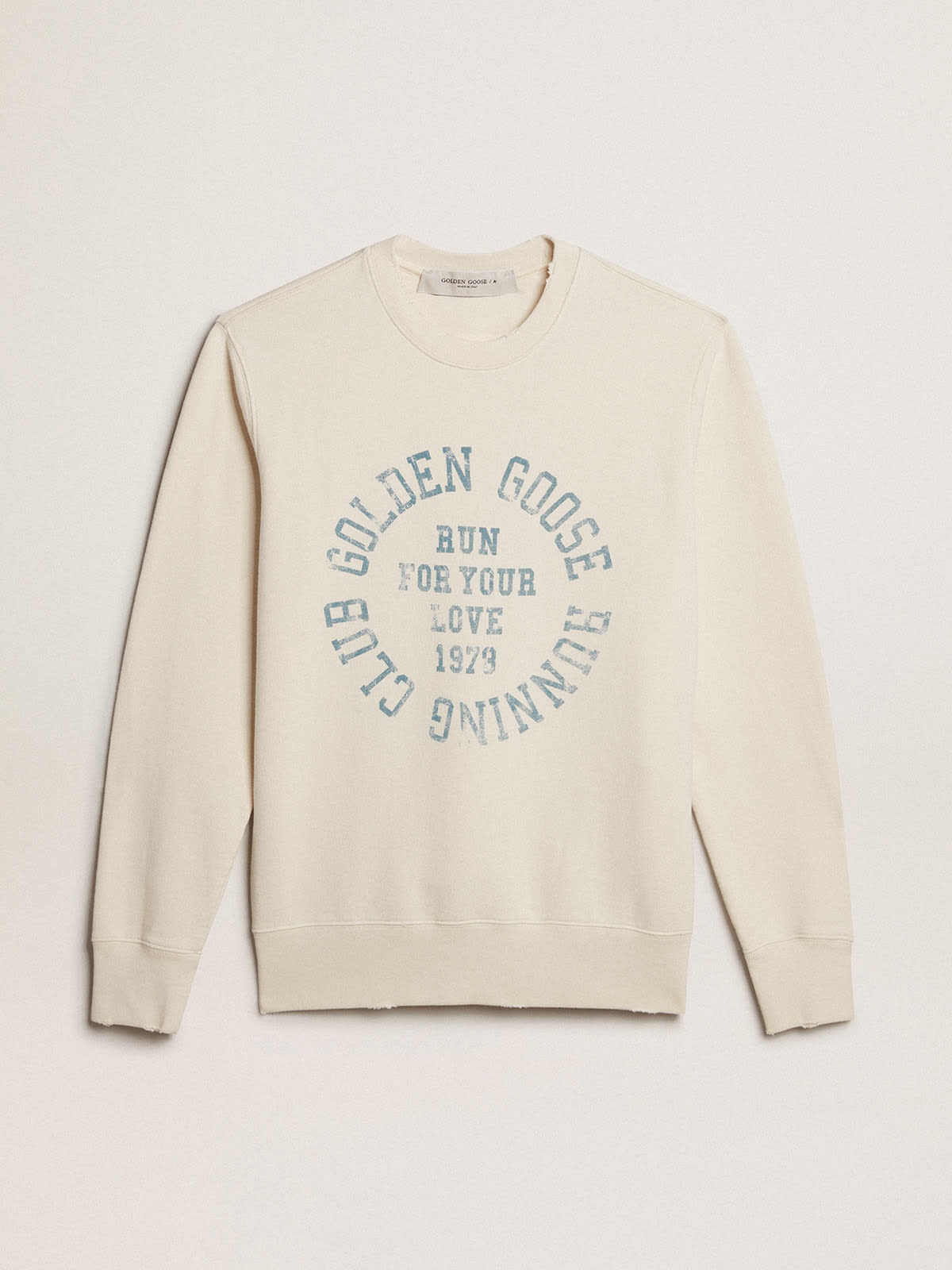 Aged white cotton sweatshirt - 1