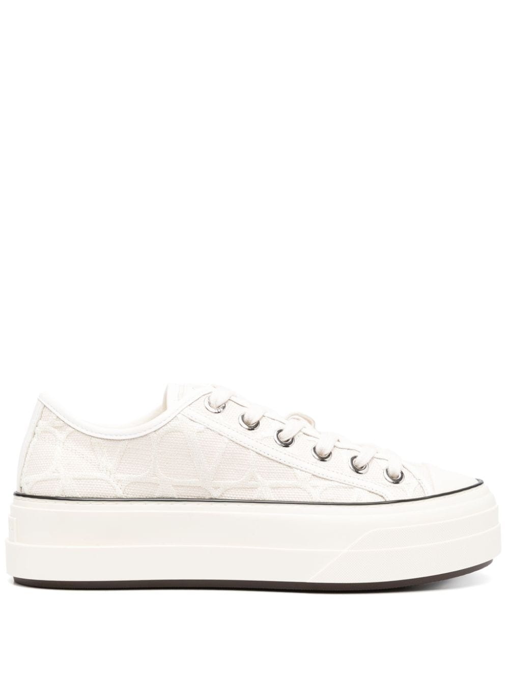 platform-sole lace-up sneakers - 1