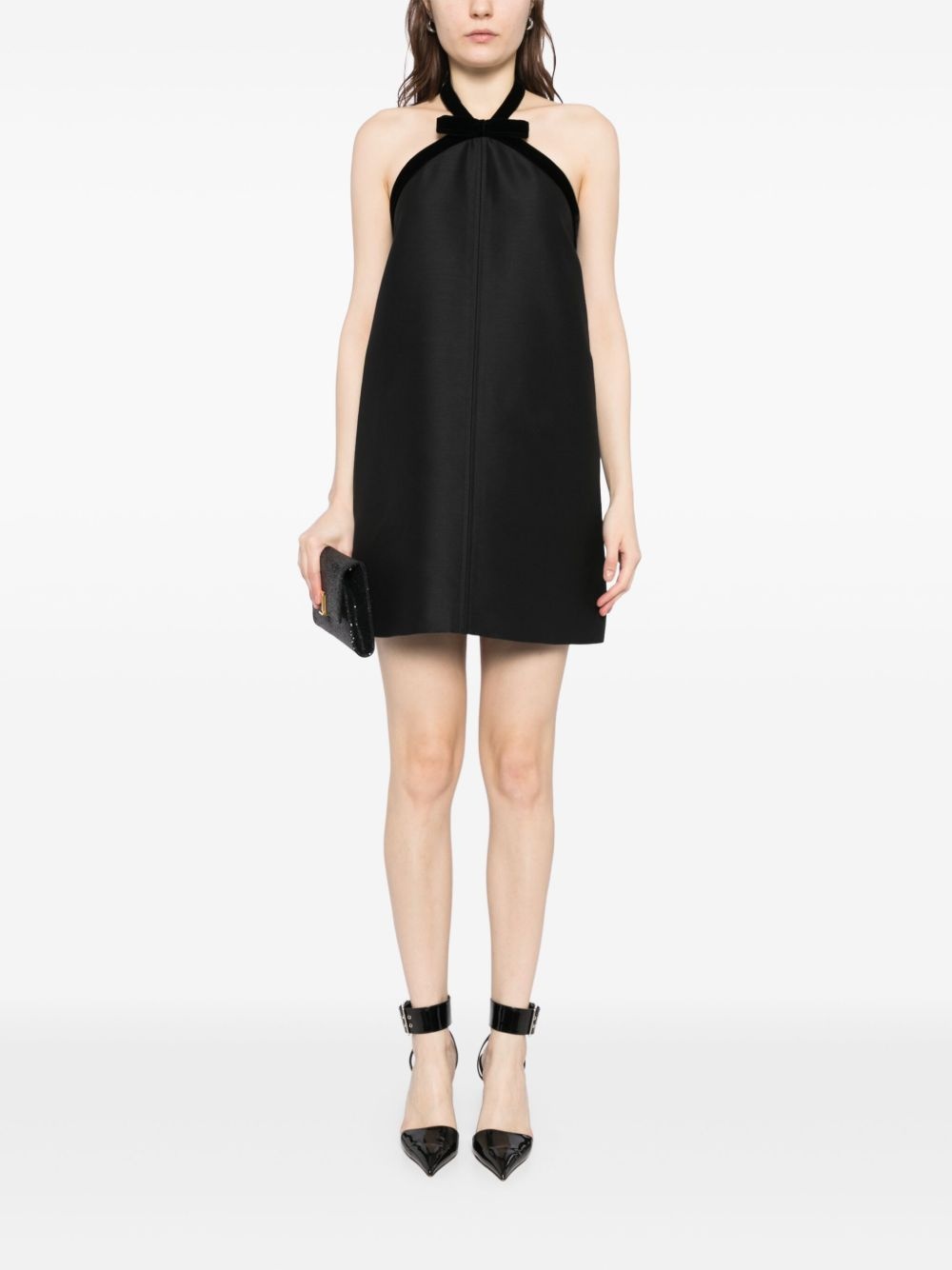 bow detail mini dress - 2