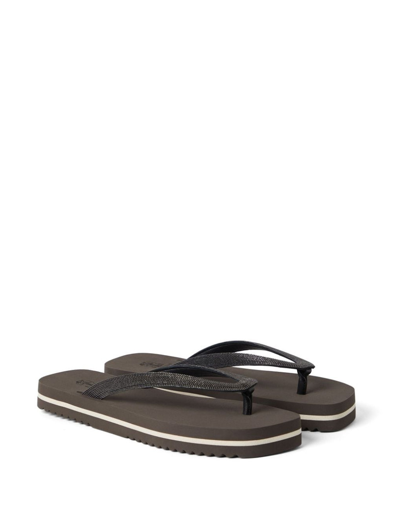 Brunello Cucinelli Monili-embellished flip flops outlook