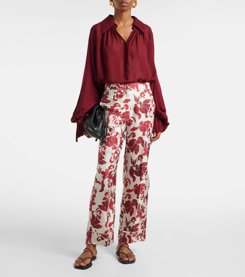'S Max Mara Leda printed silk wide-leg pants outlook