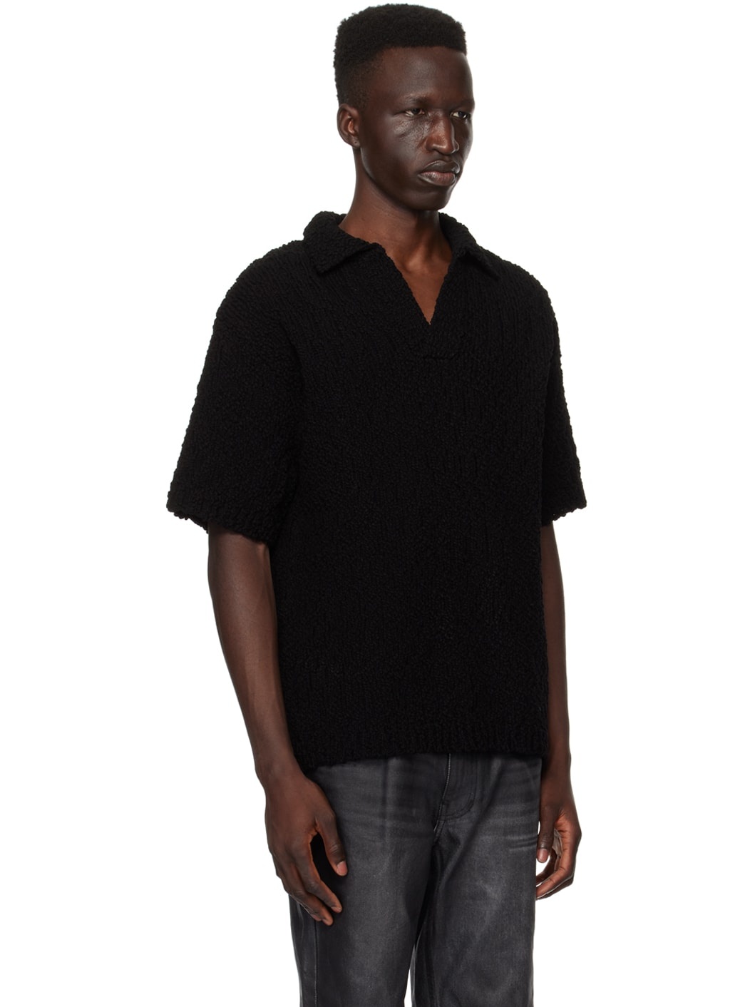 Black Open Polo - 2
