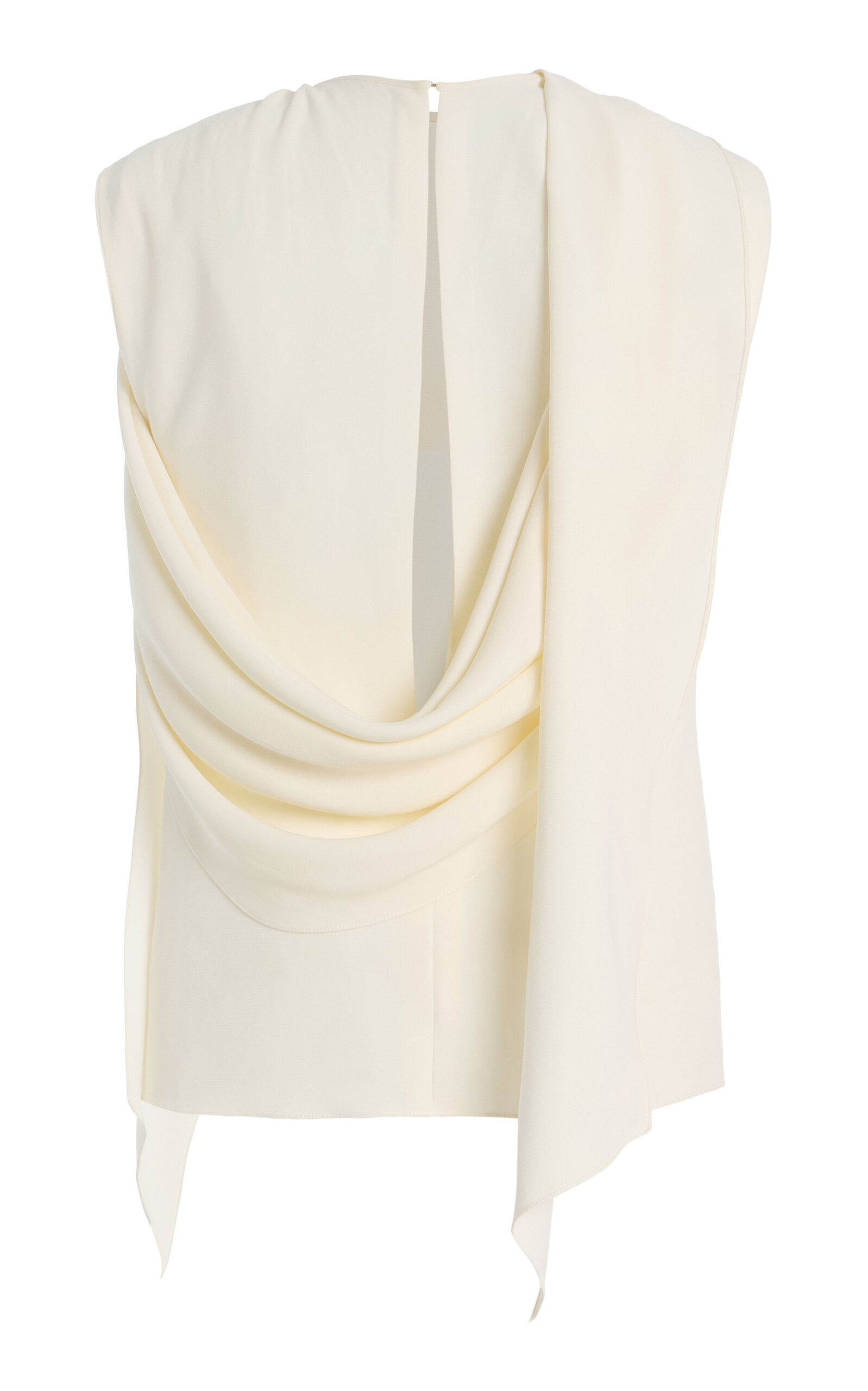 Tie-Neck Silk-Georgette Blouse ivory - 5