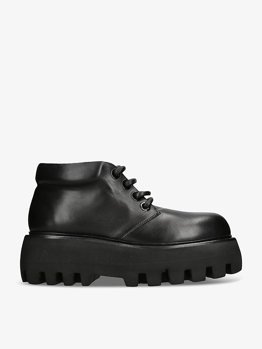 Men's Show platform-sole leather ankle boots - 1