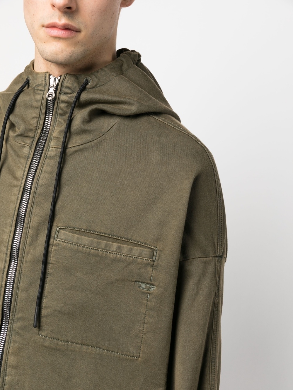 logo-embroidered hooded jacket - 5