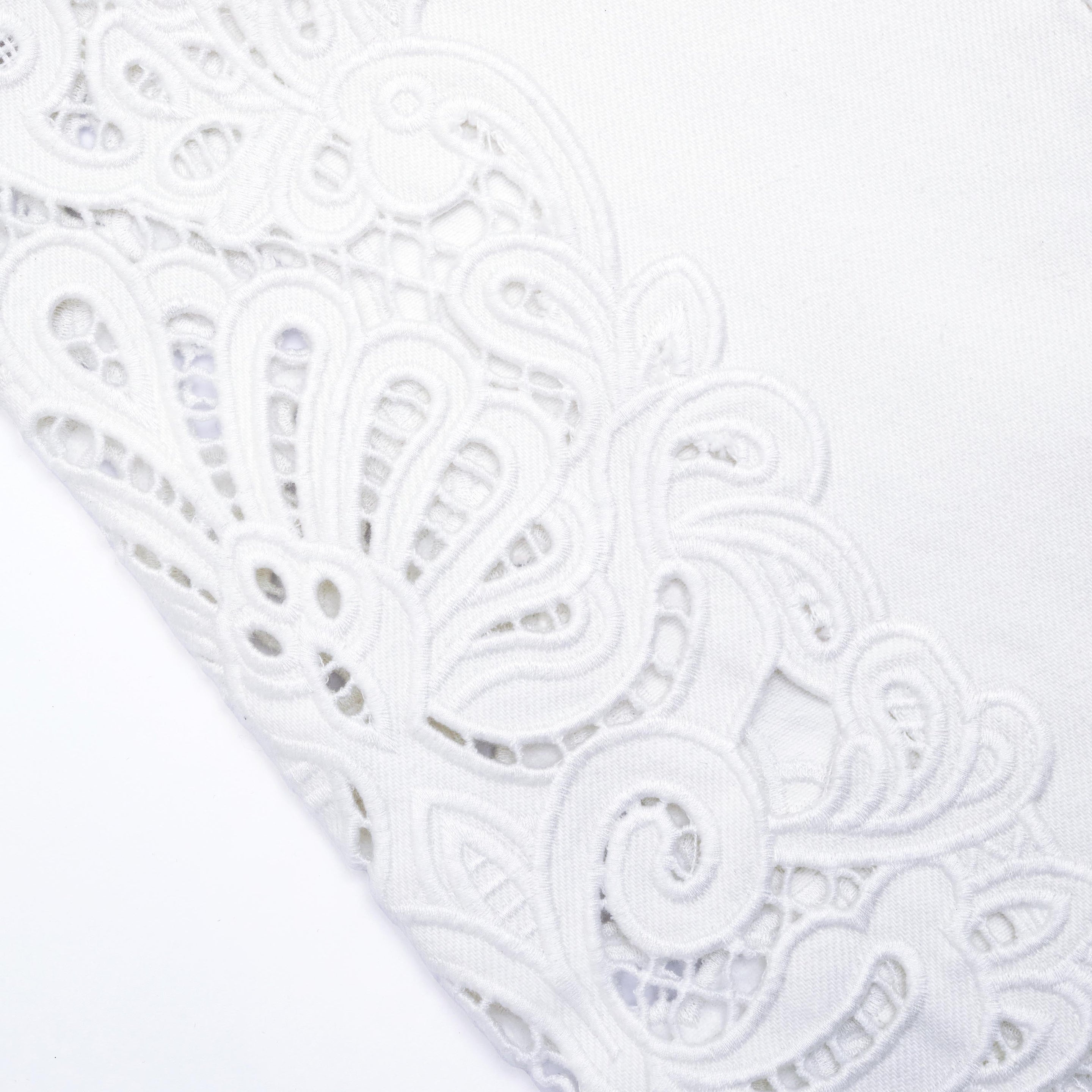 White Cutwork Denim Jeans - 5