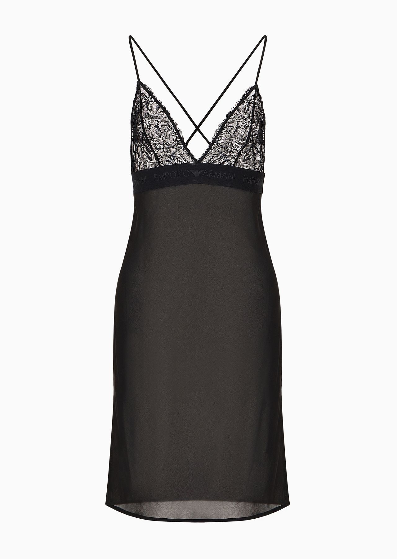 Chiffon babydoll with lace detail - 1