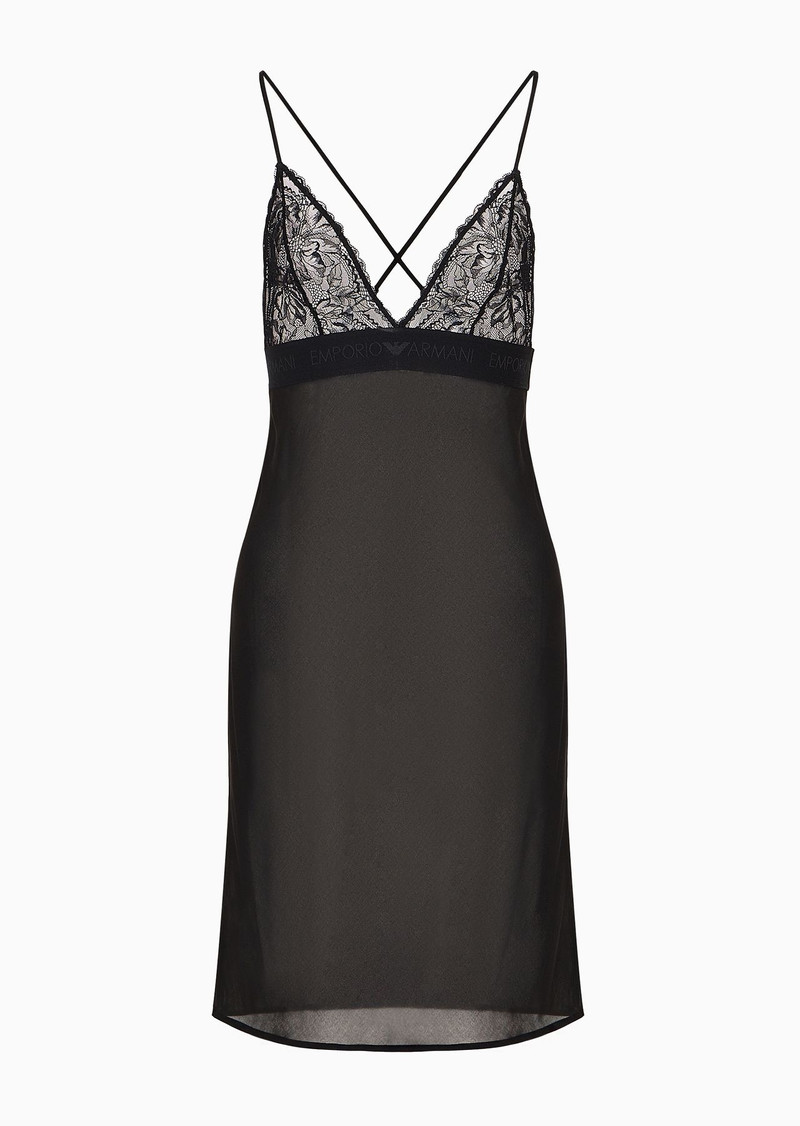 Chiffon babydoll with lace detail 1