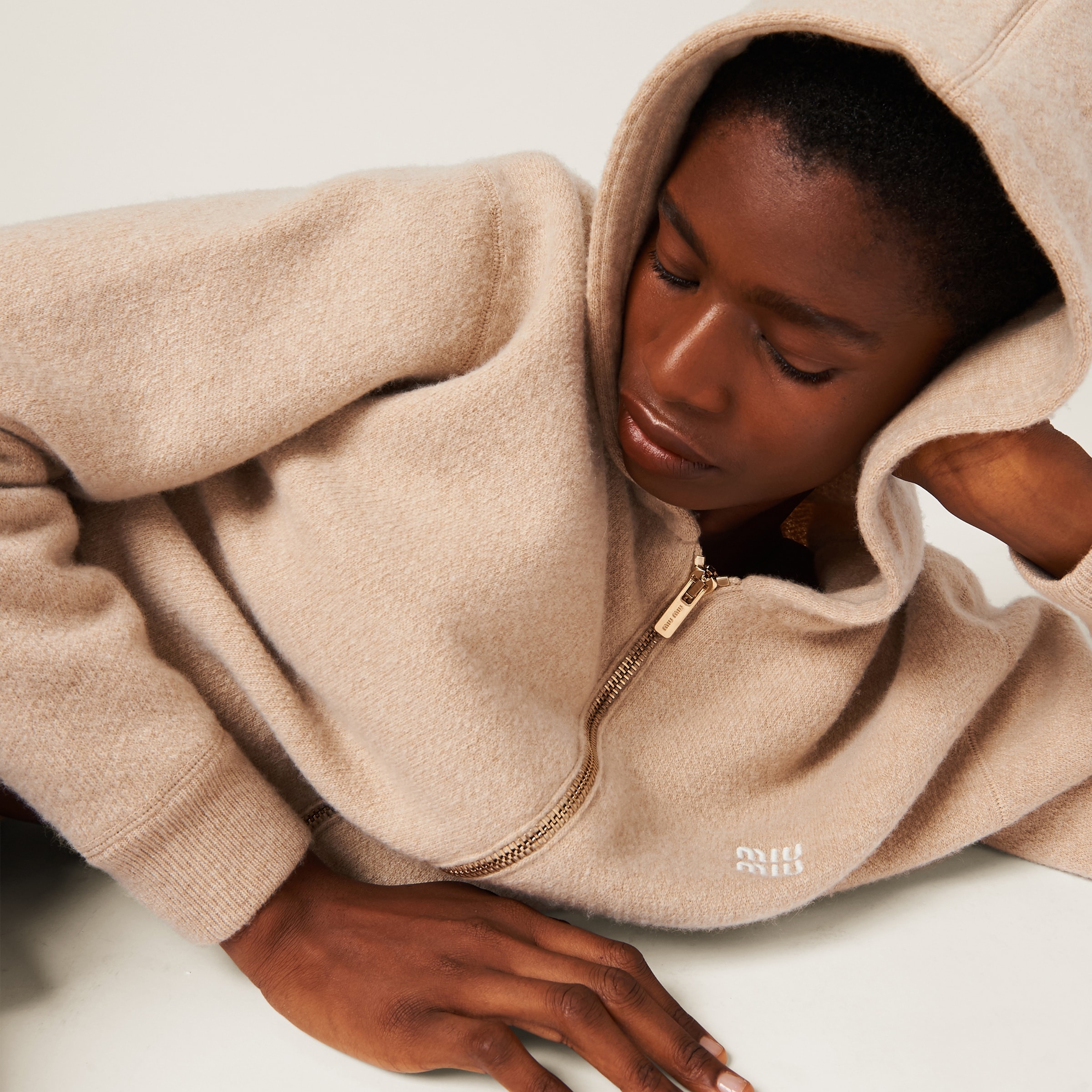Wool and cashmere hoodie jacket - 5