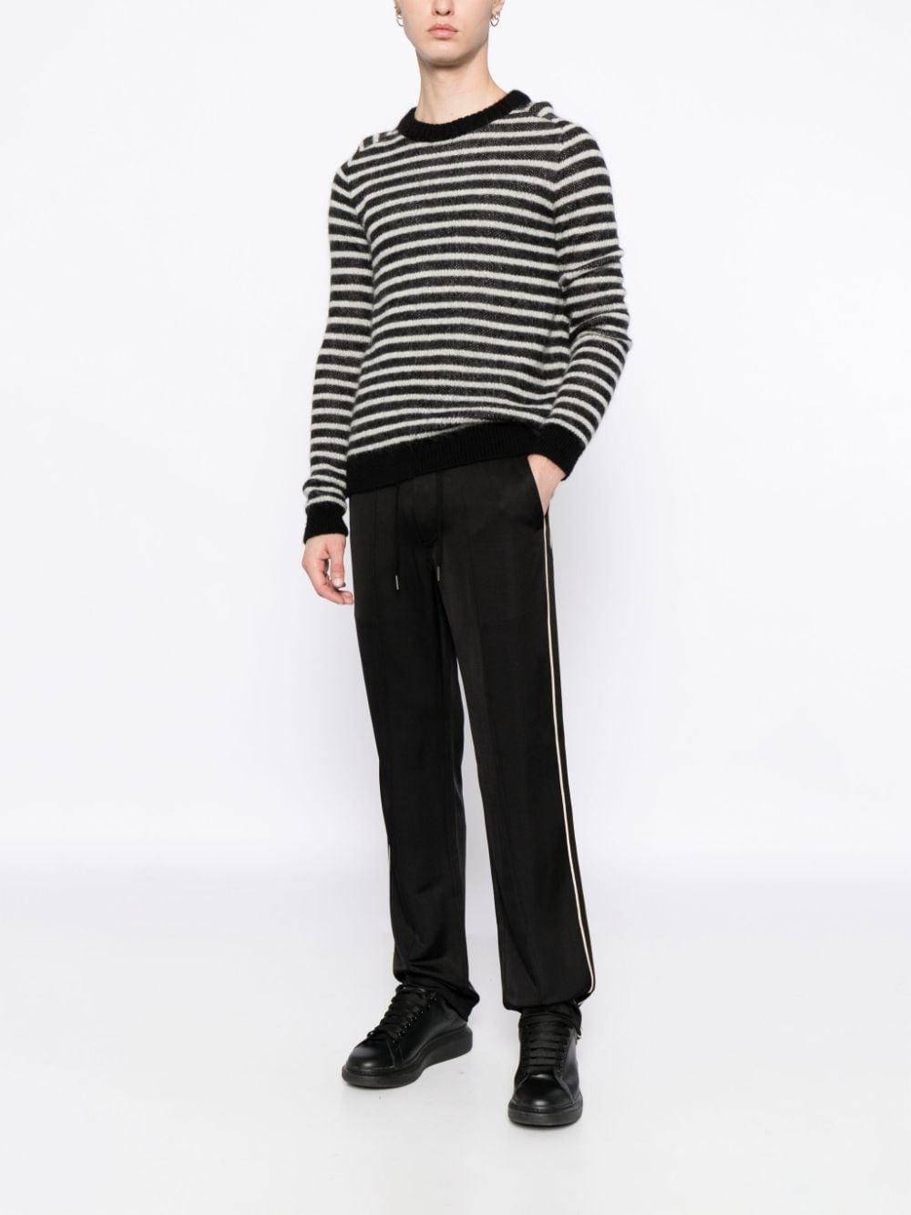 stripe-detail cotton track pants - 2