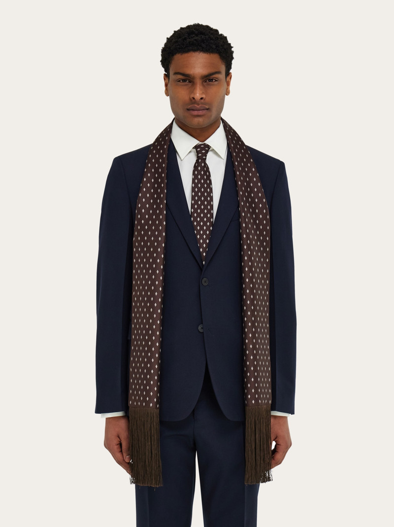 Micro Gancini print silk scarf 4