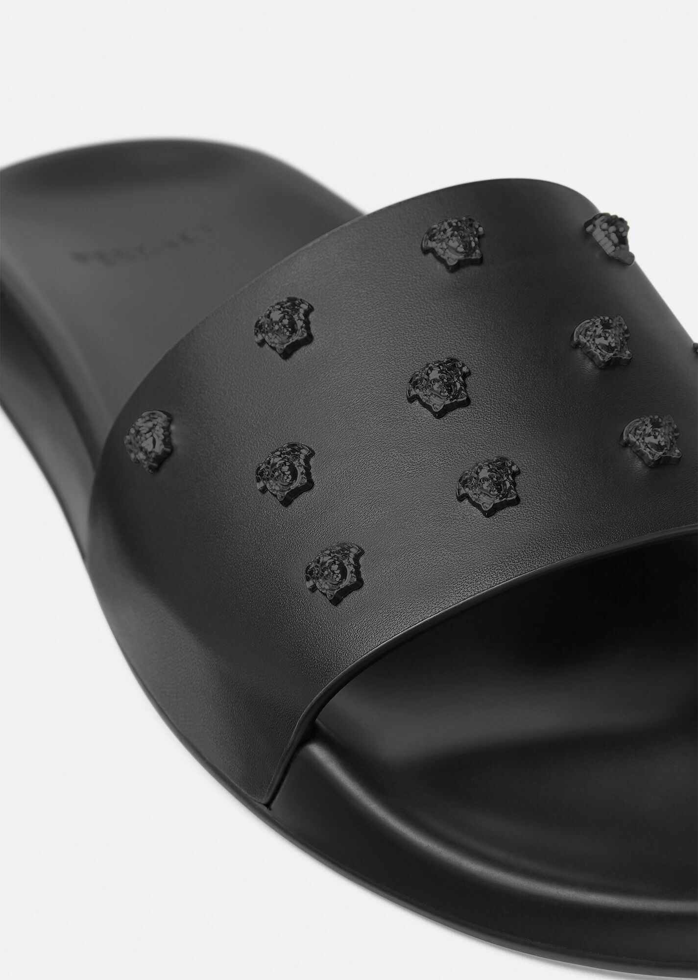 Medusa Stud Leather Slides - 2