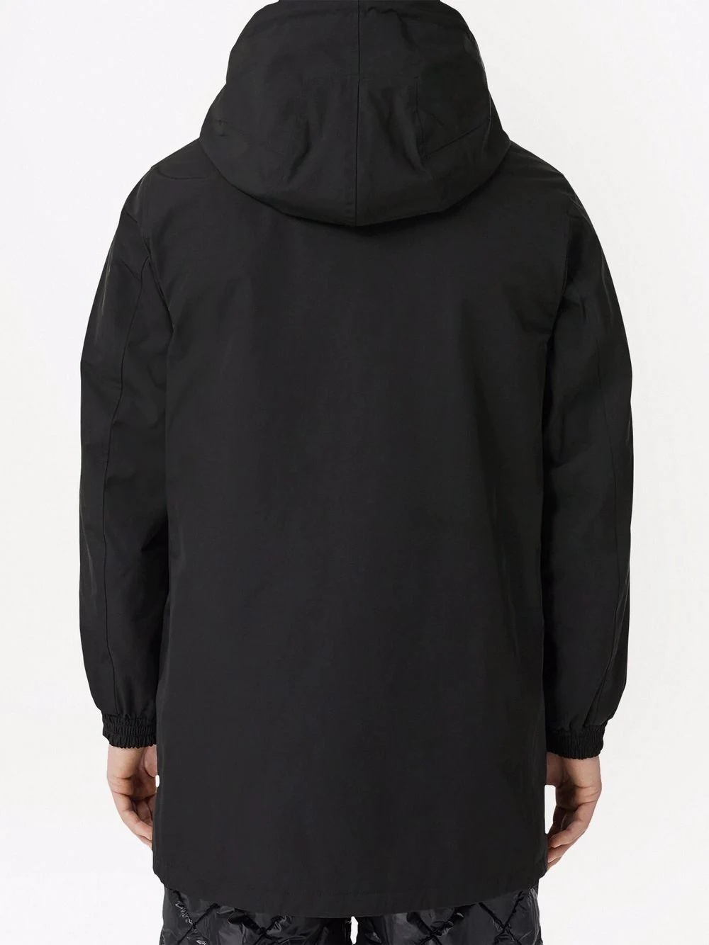 logo-embroidered hooded coat - 4