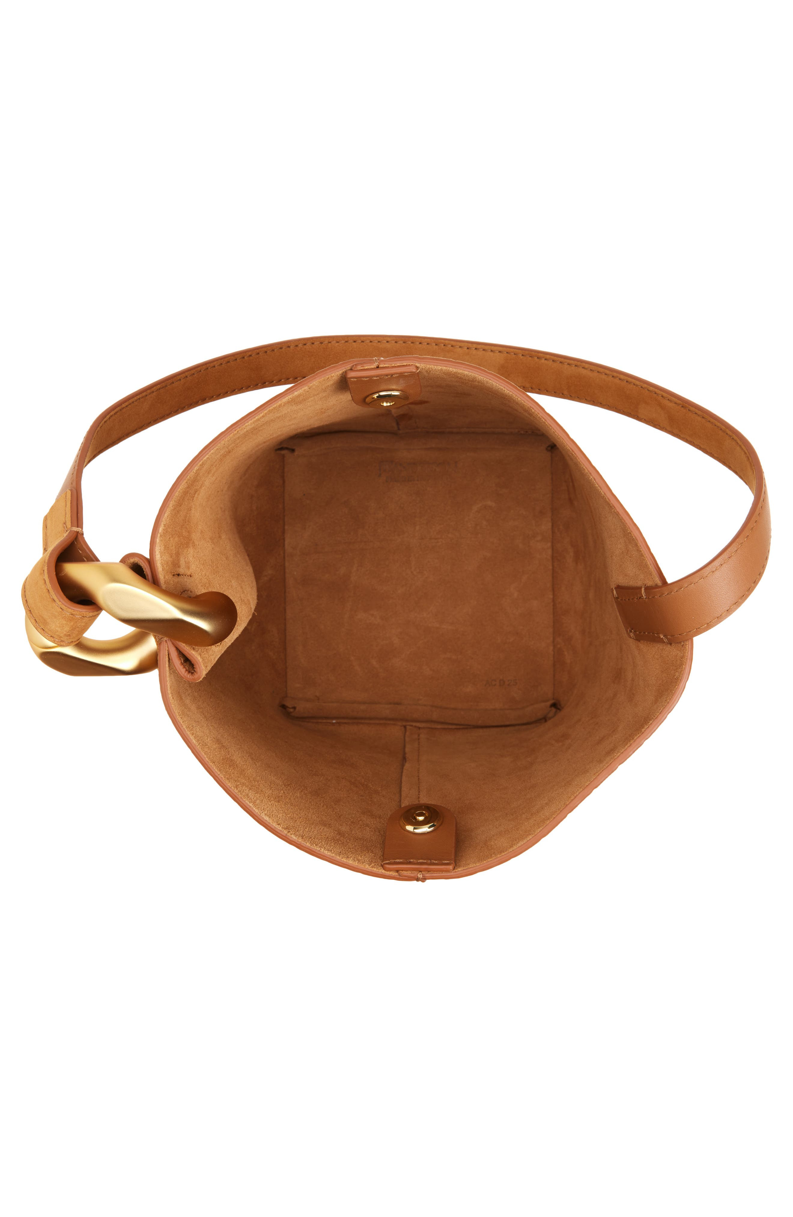 JW Anderson Small Corner Stripe Deerskin Tote in Caramel 604 at Nordstrom - 3