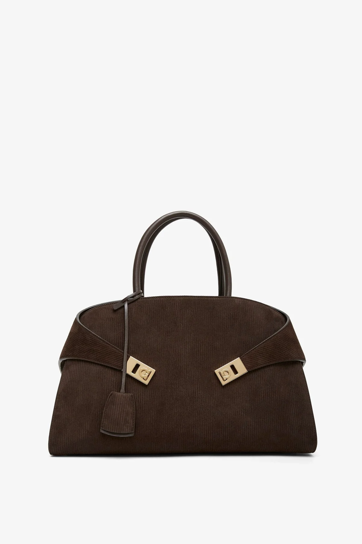 Hug M brown suede top handle bag - 1