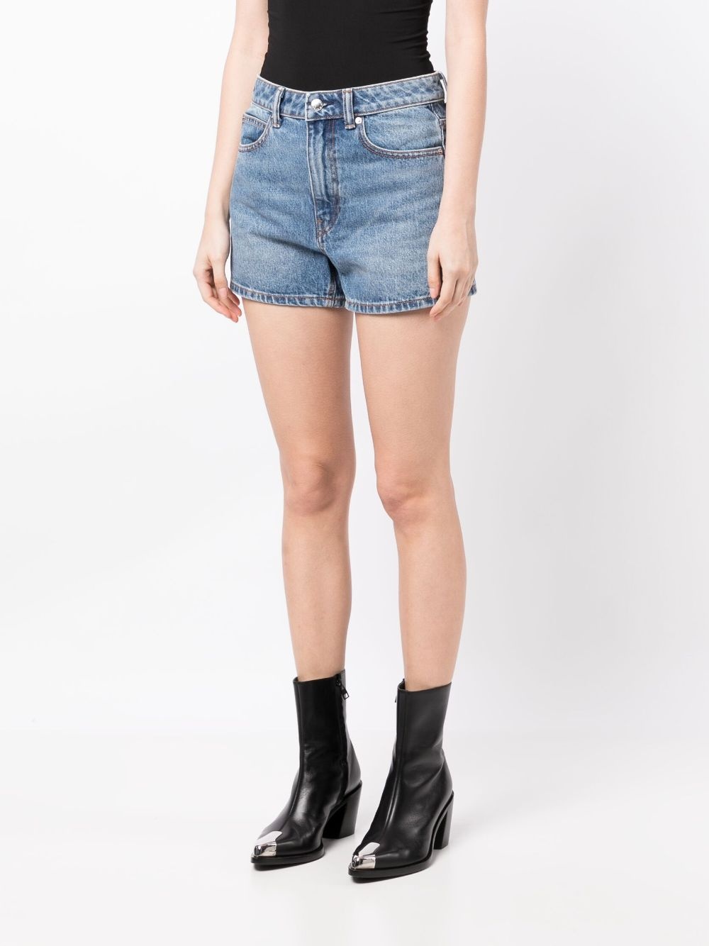 Shorty high-rise denim shorts - 3