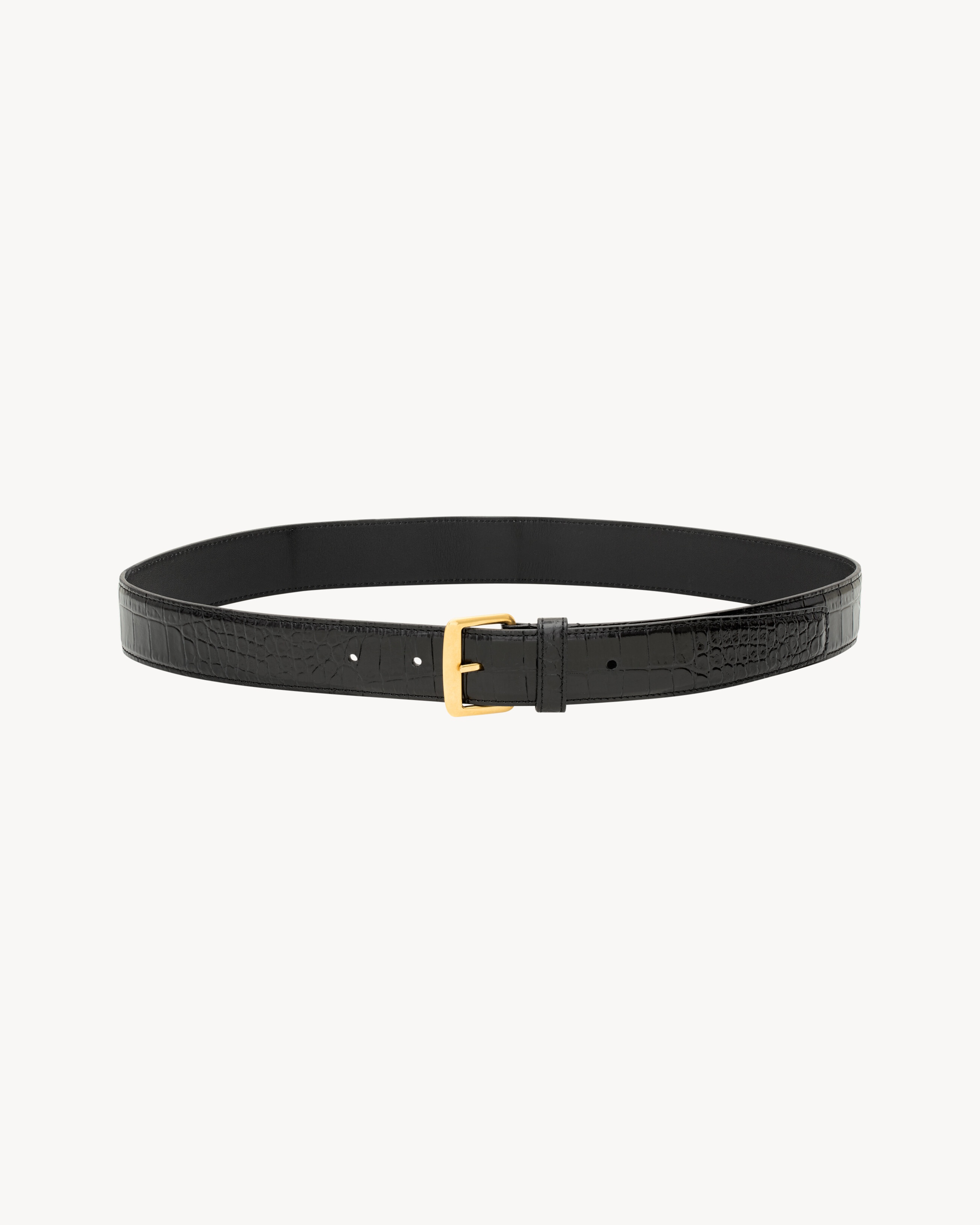 SQUARE BUCKLE BELT IN CROCODILE-EMBOSSED LEATHER - 3